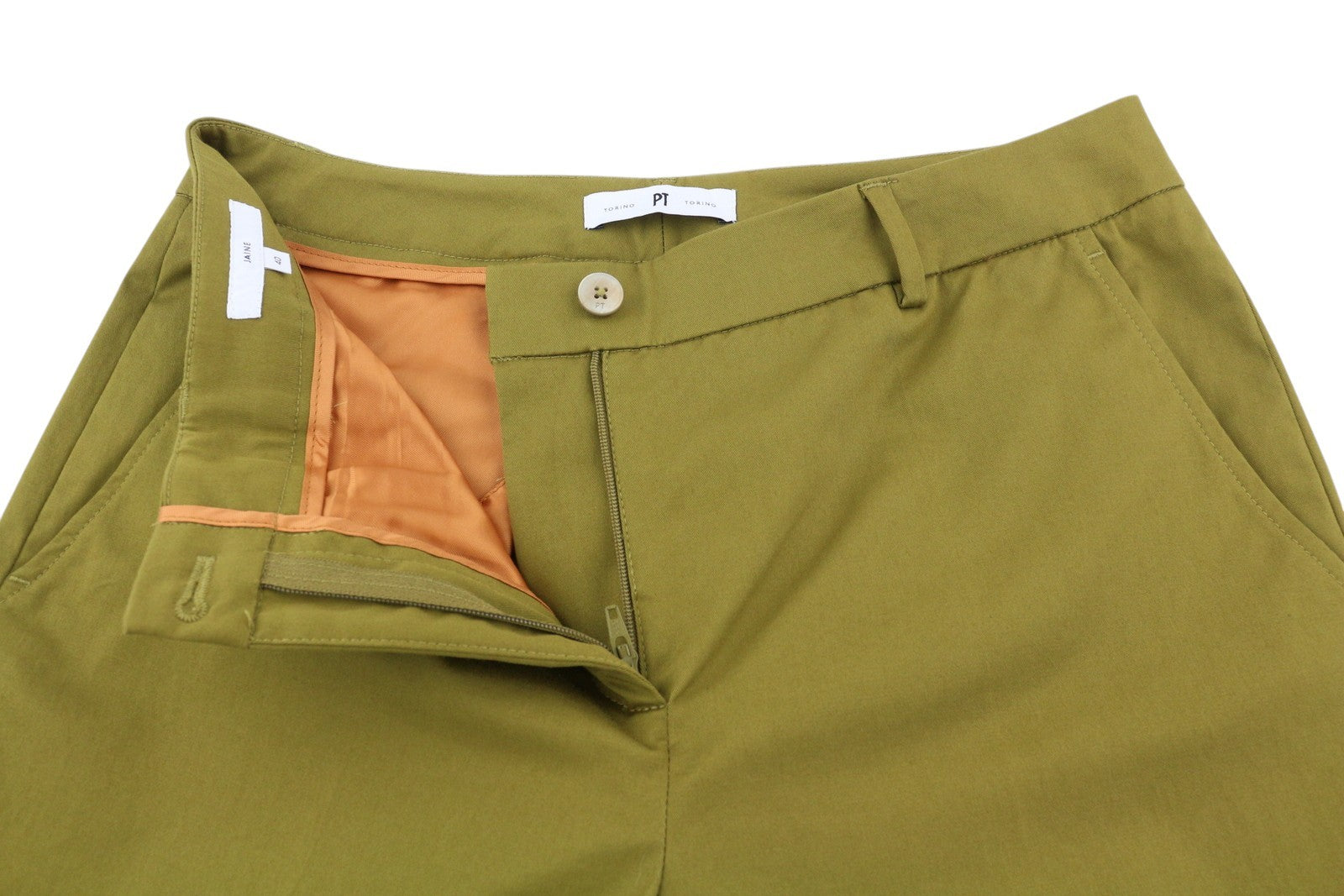 PT TORINO Jaine Women Trousers 40 W29 Green Bootcut Zip Fly Ankle RRP249