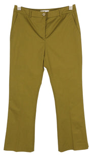 PT TORINO Jaine Women Trousers 42 W30 Green Bootcut Zip Fly Ankle RRP249