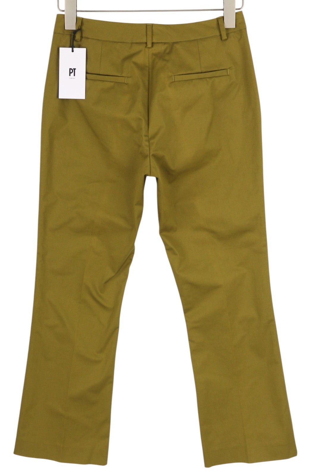 PT TORINO Jaine Women Trousers 42 W30 Green Bootcut Zip Fly Ankle RRP249