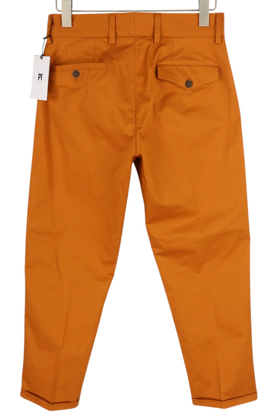 PT TORINO Gio Women's Trousers 42  W31 Brown Slim Chino Turn-Up Ankle RRP240