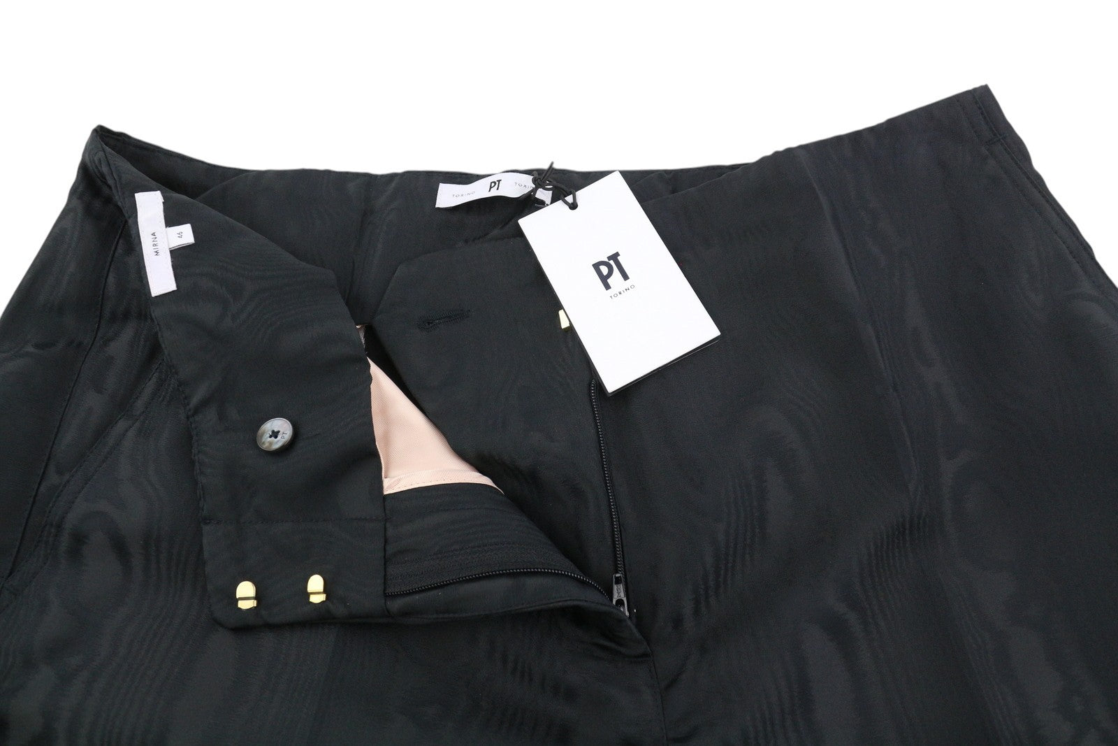 PT TORINO Mirna Women's Trousers 46 W34 Black Printed Regular Fit Zip