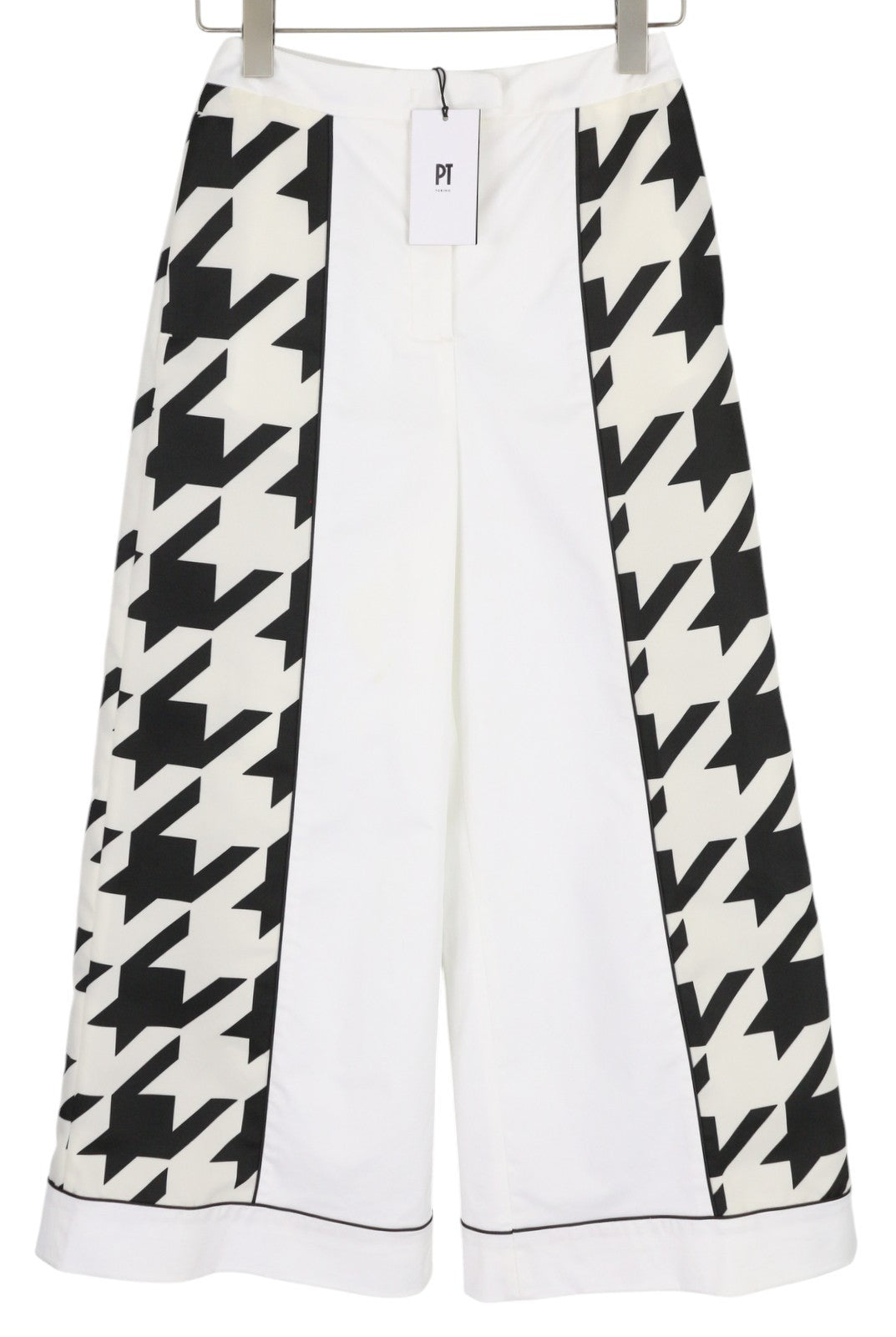 PT TORINO Mia Women's Trousers 40 W25 White Flared Pattern Ankle Zip