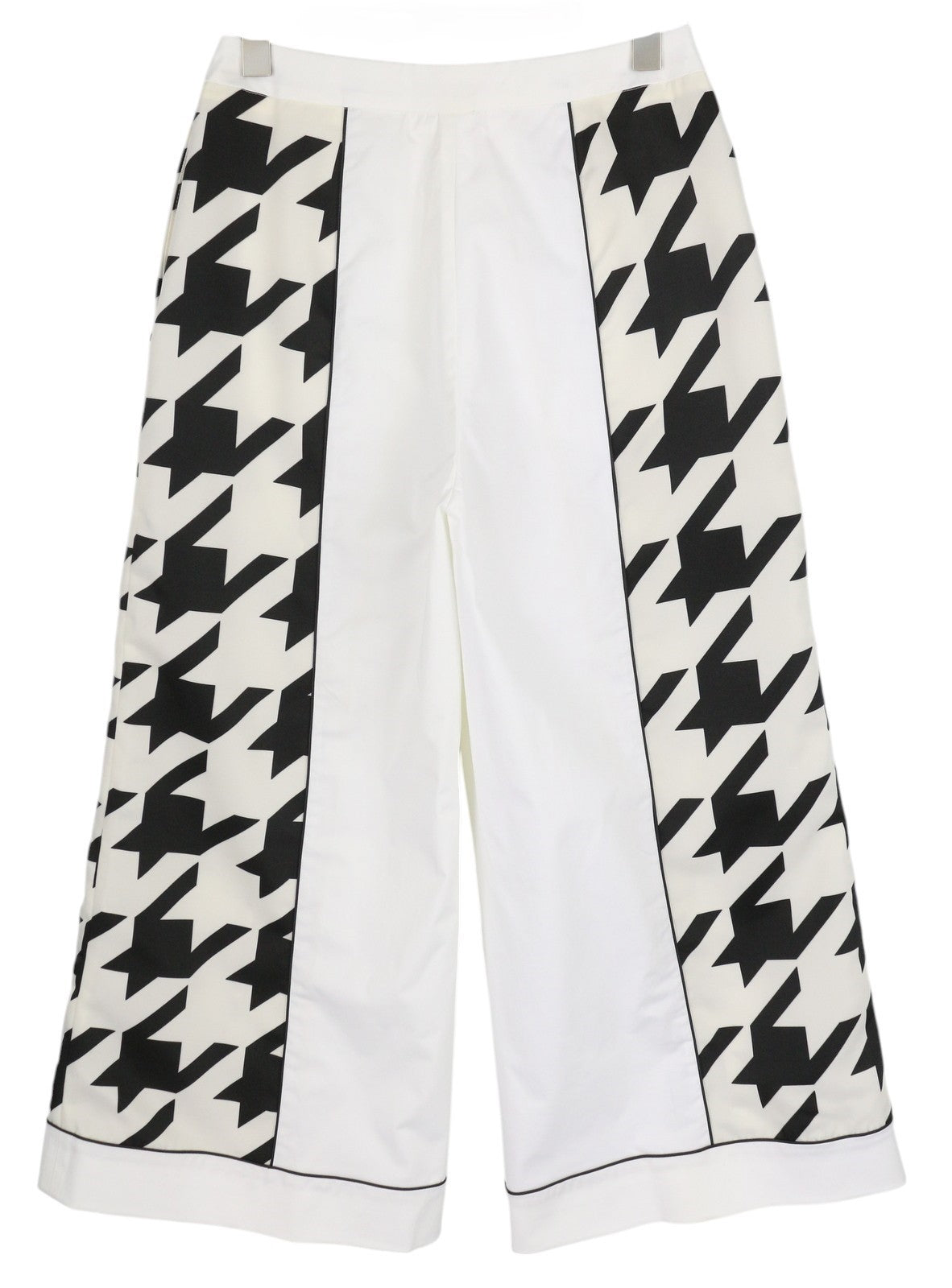 PT TORINO Mia Women's Trousers 44 W28 White Flared Printed Zip Hem