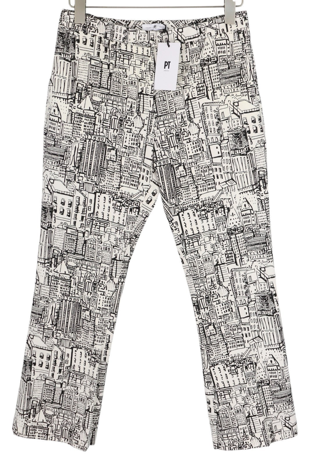 PT TORINO Jaine Women's Trousers 42 W30 City Print Bootcut Cropped RRP249