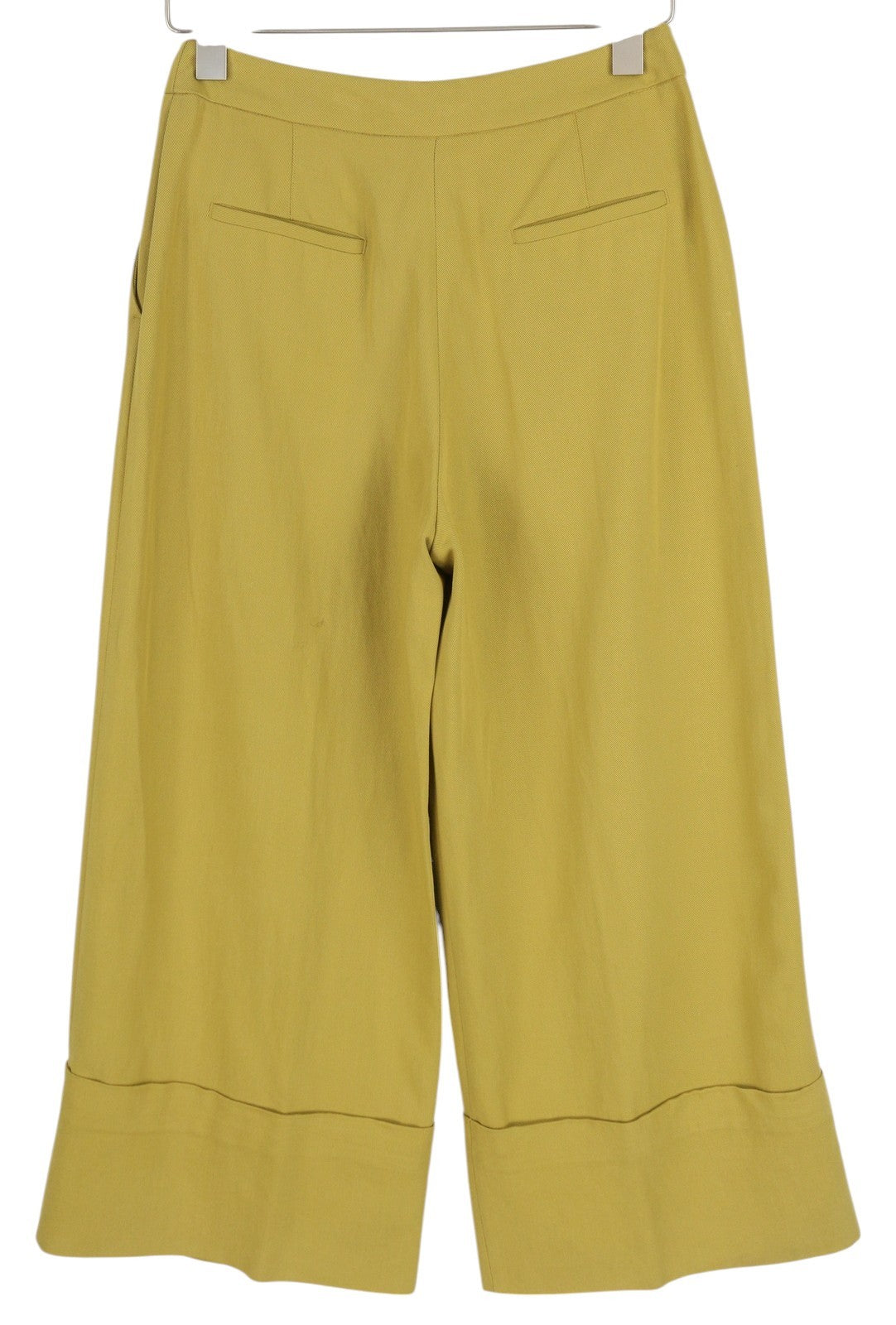 PT TORINO Colette Women's Trousers 40 W28 Green Linen Blend Zip Hem RRP315