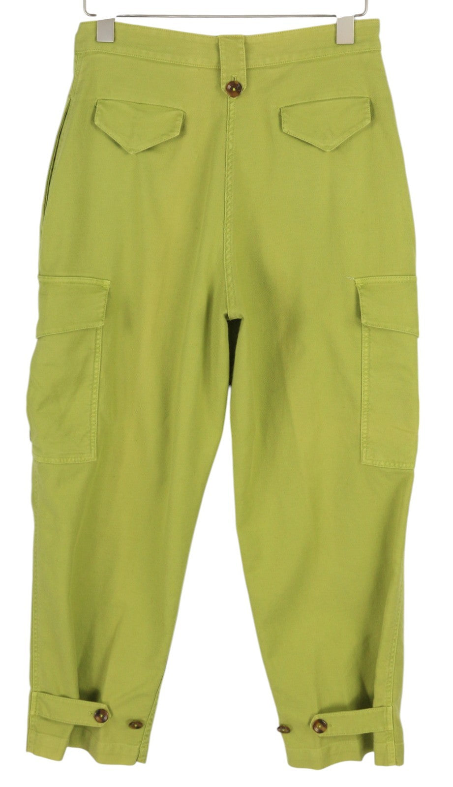 PT TORINO Zoe Women's Trousers 44 W30 Green Slim Cargo Linen High Waist