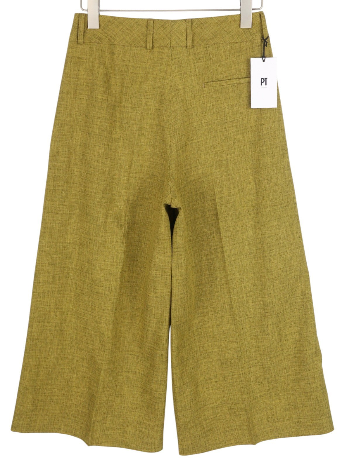 PT TORINO Judy Women's Trousers 42 W29 Green Patterned High Waist Flare