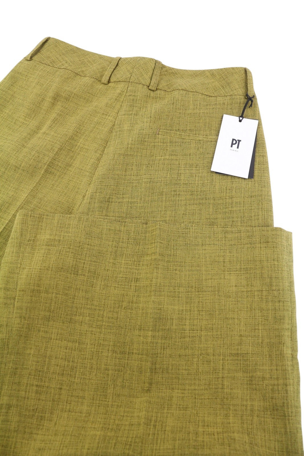 PT TORINO Judy Women's Trousers 42 W29 Green Patterned High Waist Flare