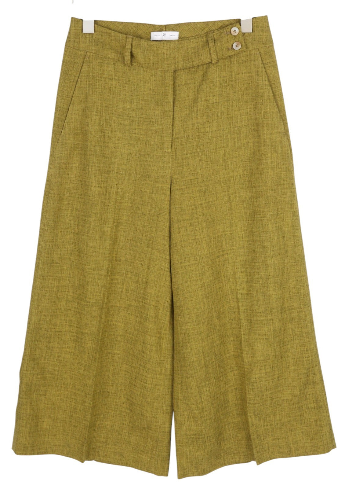 PT TORINO Judy Women's Trousers 46 W32 Green Patterned Flared High Waist