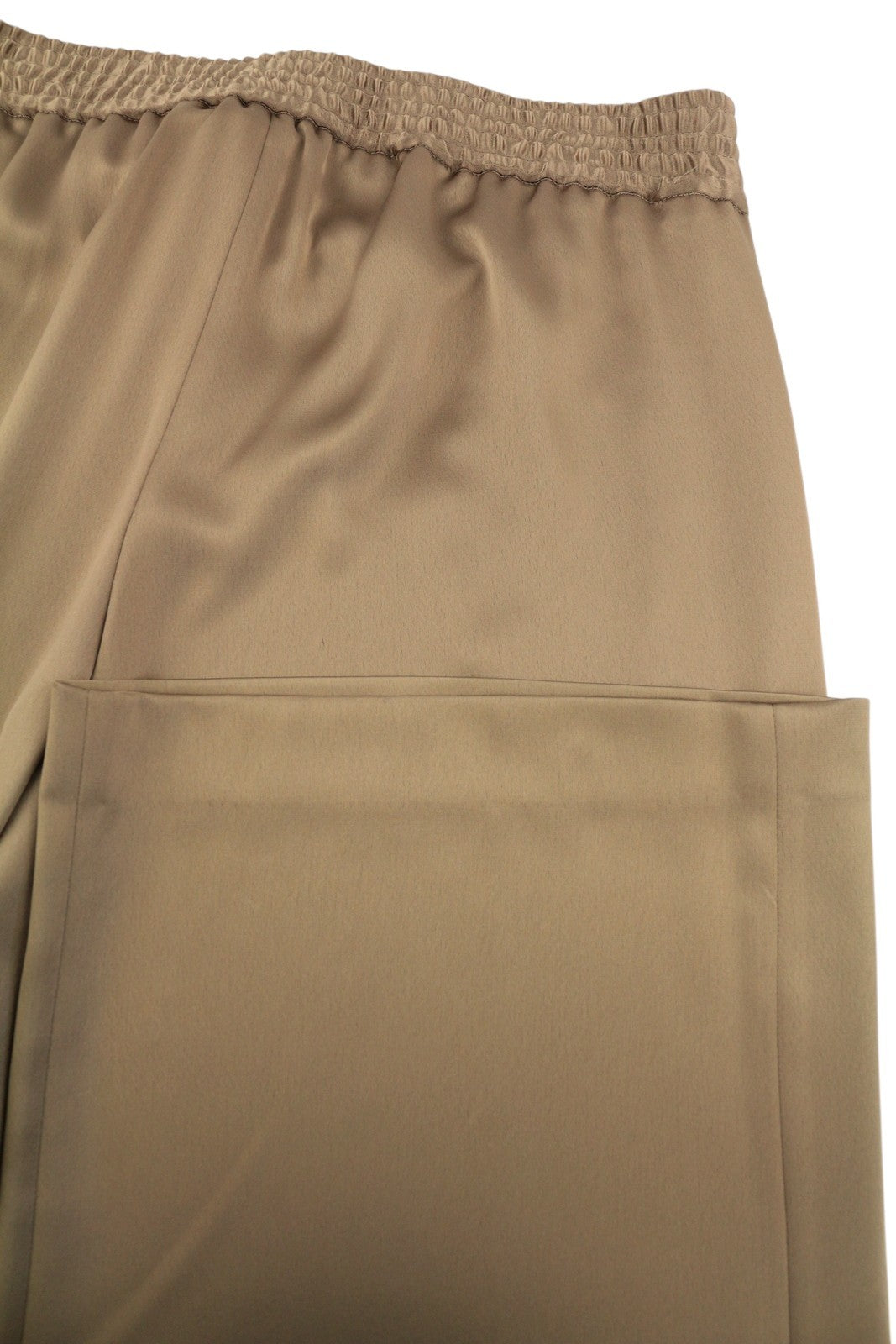 PT TORINO Lydia Women's Trousers 44 W31 Brown Shiny Flared Leg Elastic Waist