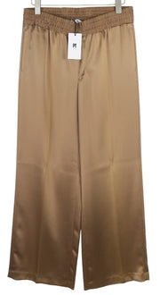 PT TORINO Lydia Women's Trousers 46 W33 Brown Flared Shiny Elastic Waist