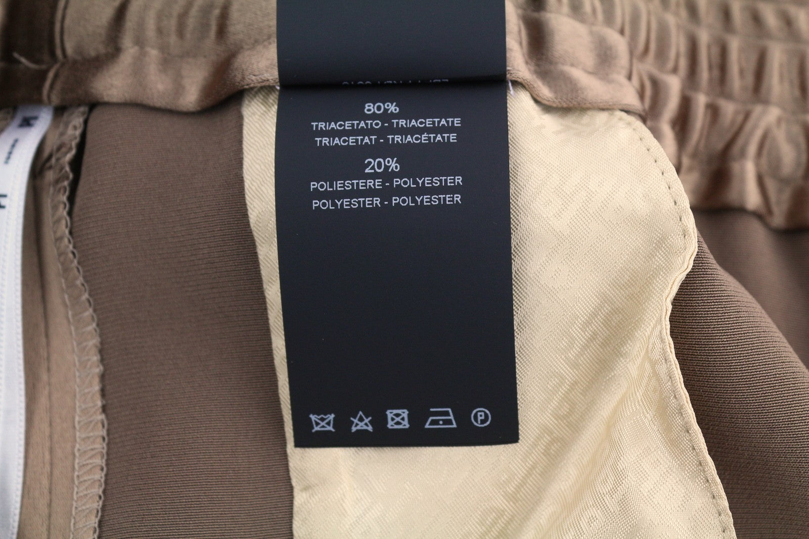 PT TORINO Lydia Women's Trousers 46 W33 Brown Flared Shiny Elastic Waist