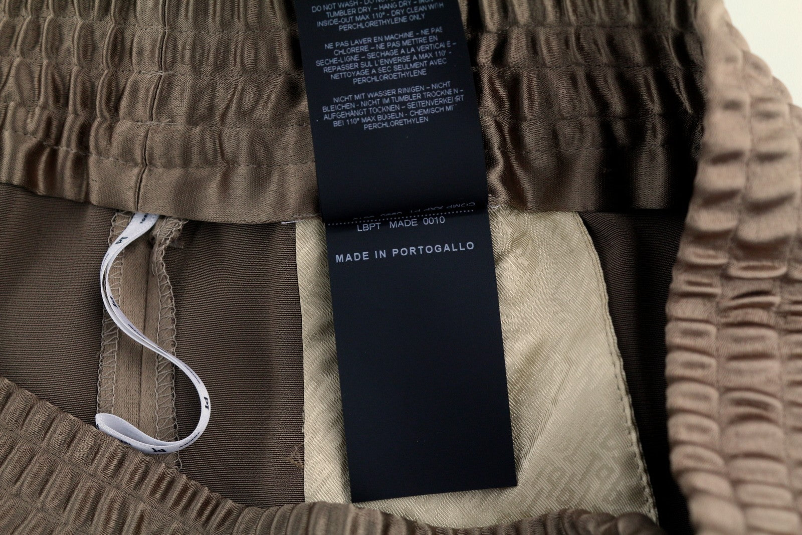 PT TORINO Lydia Women Trousers 40 W28 Brown Shiny Stretch Flare Elastic Waist