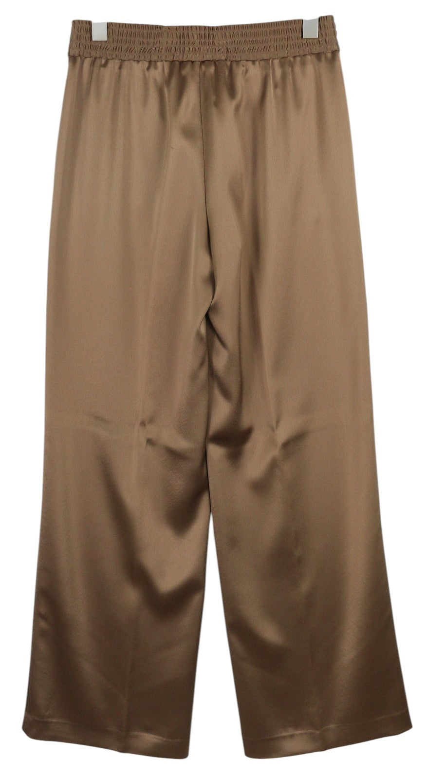 PT TORINO Lydia Women Trousers 40 W28 Brown Shiny Stretch Flare Elastic Waist