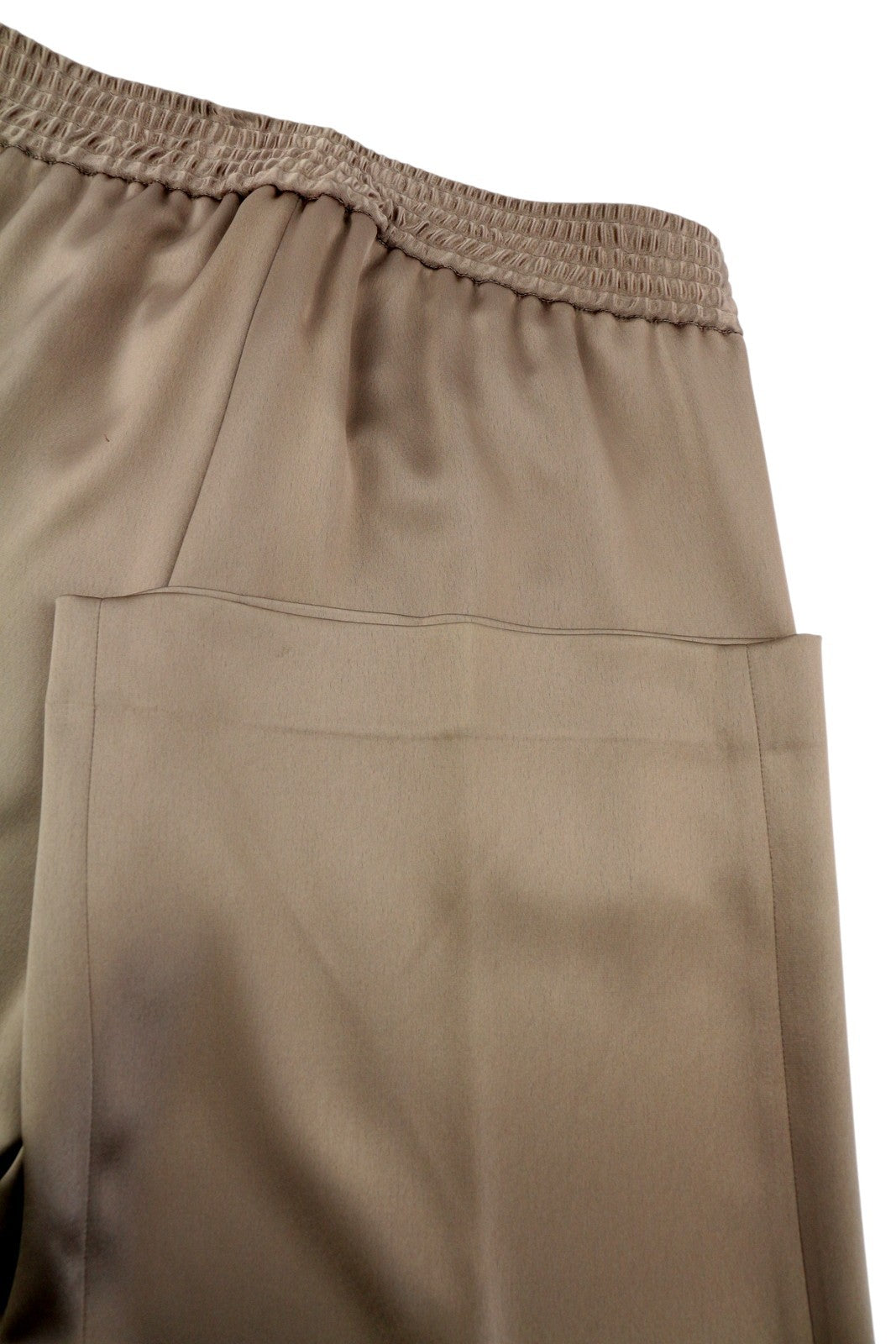 PT TORINO Lydia Women Trousers 40 W28 Brown Shiny Stretch Flare Elastic Waist