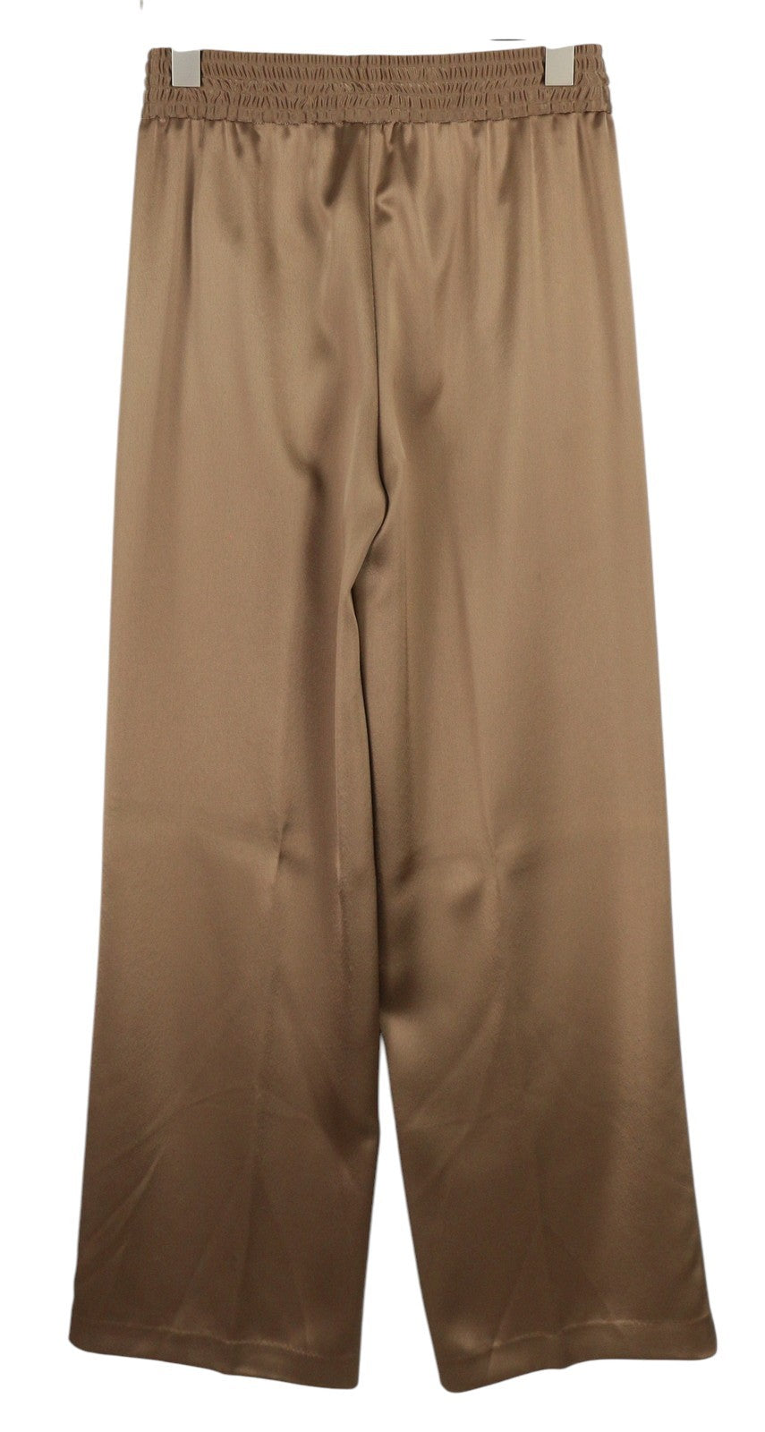 PT TORINO Lydia Women's Trousers 38 W27 Brown Elastic Waist Shiny Flared Fit