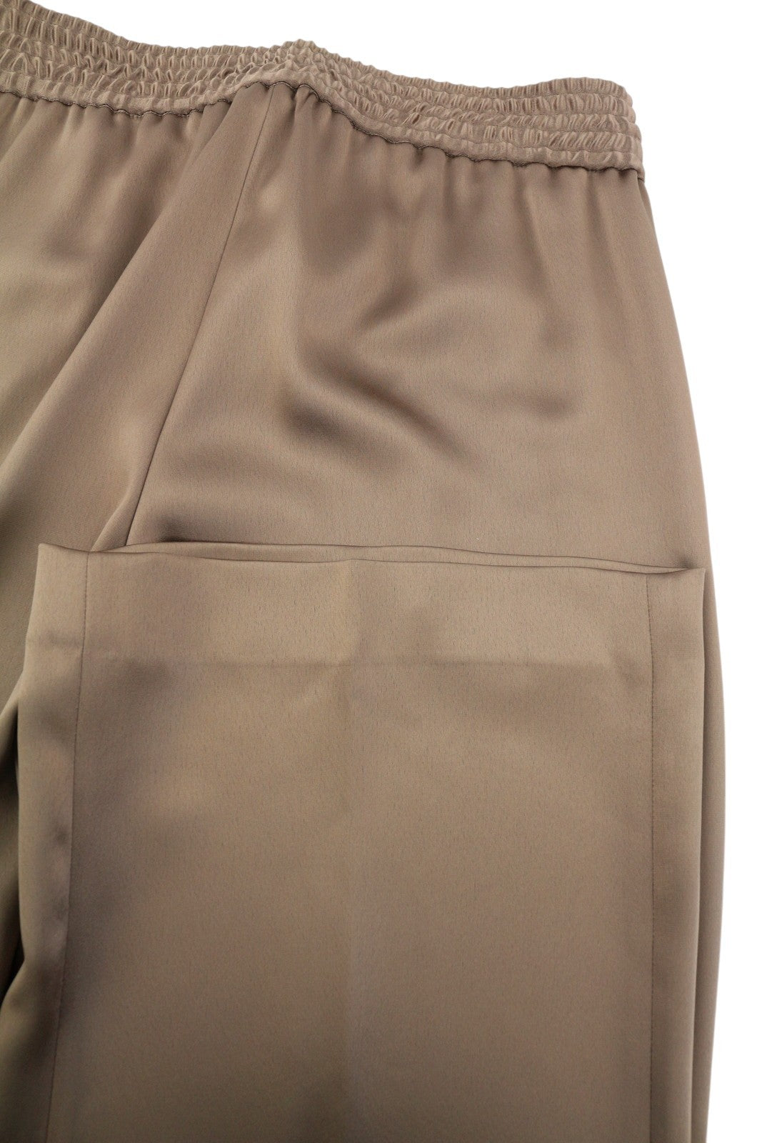 PT TORINO Lydia Women's Trousers 38 W27 Brown Elastic Waist Shiny Flared Fit