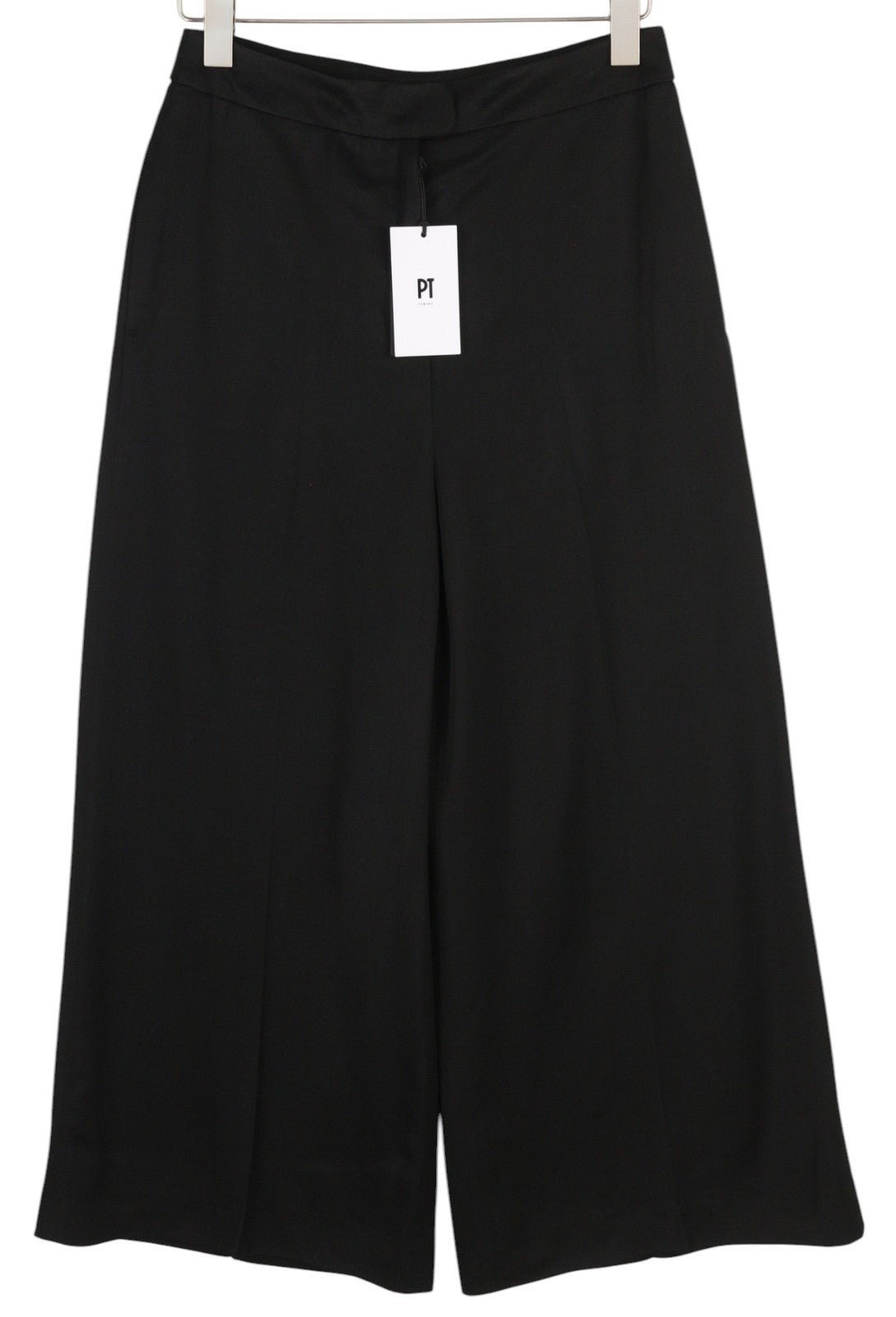 PT TORINO Mia Women's Trousers 44 W29 Black High Waist Flare Zip Fly Pockets