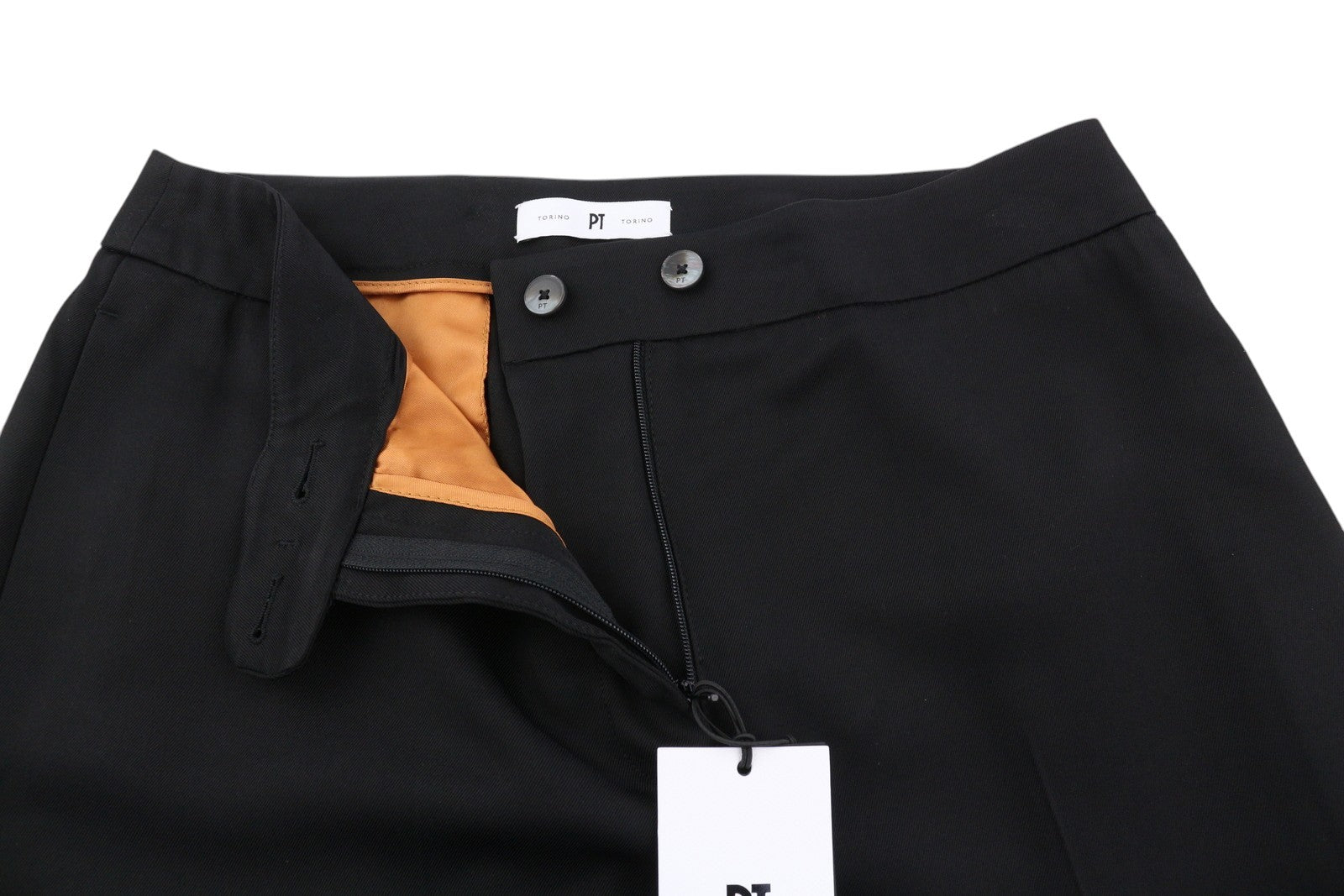 PT TORINO Mia Women's Trousers 42 W28 Black Flared High Waist Zip Fly Style