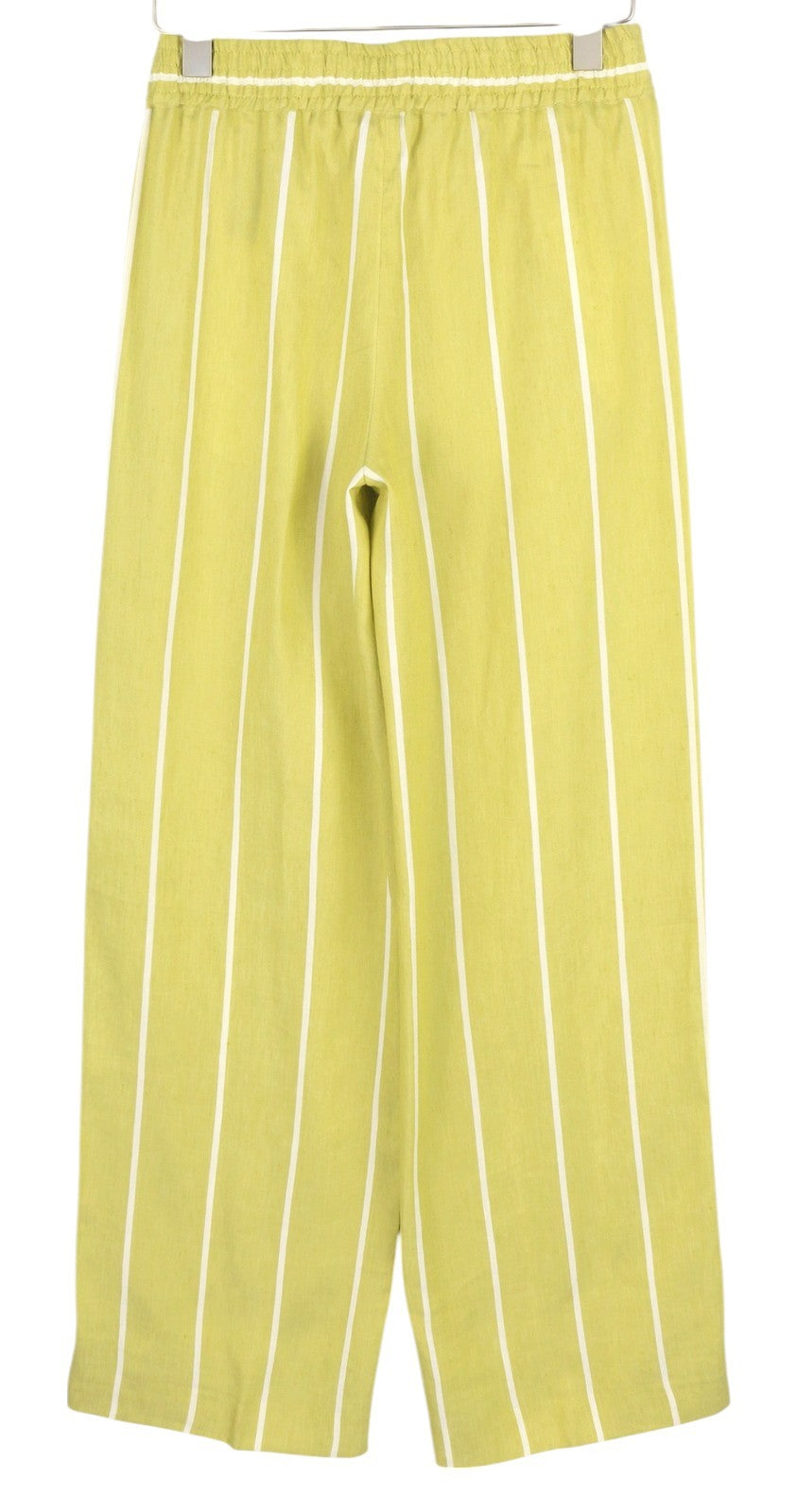 PT TORINO Lydia Women's Trousers 40 W29 Green Pinstripe Linen Blend Elastic