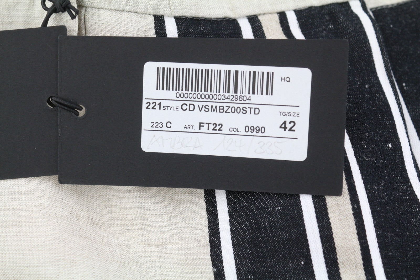 PT TORINO Ambra Women's Trousers 42 W30 Linen Blend Pinstripe Turn-Up Style