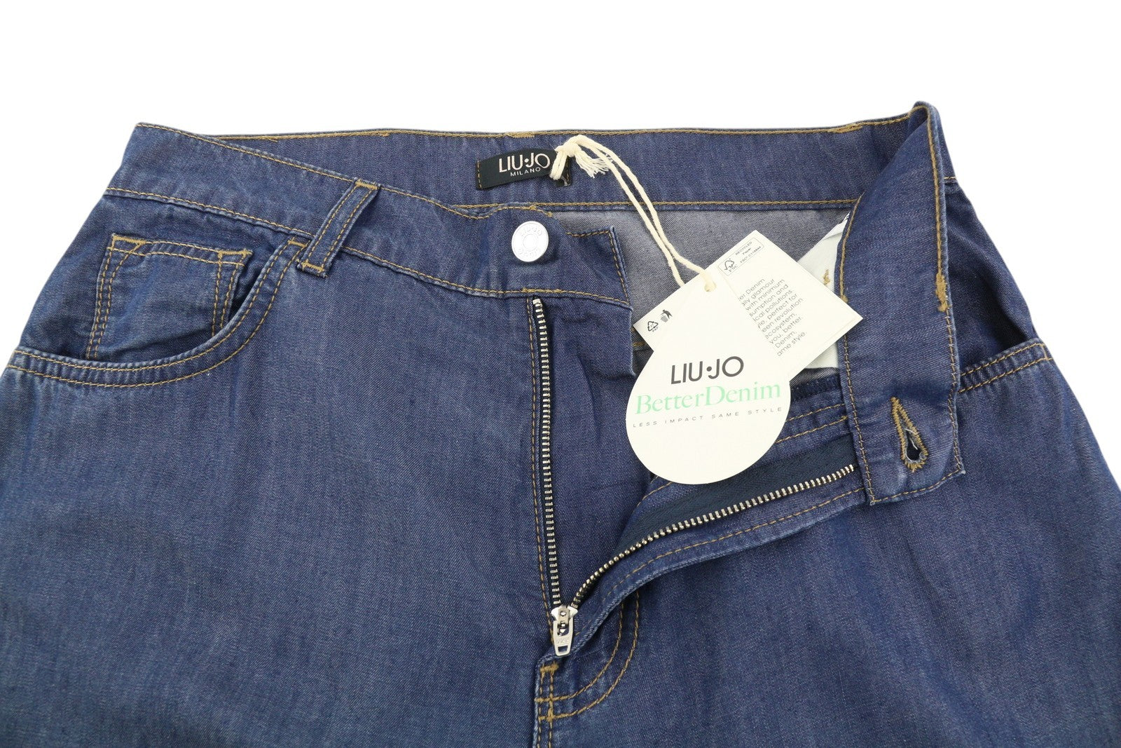 LIU JO Flare Women's Trousers W28 Blue High Waist Flared Denim Style
