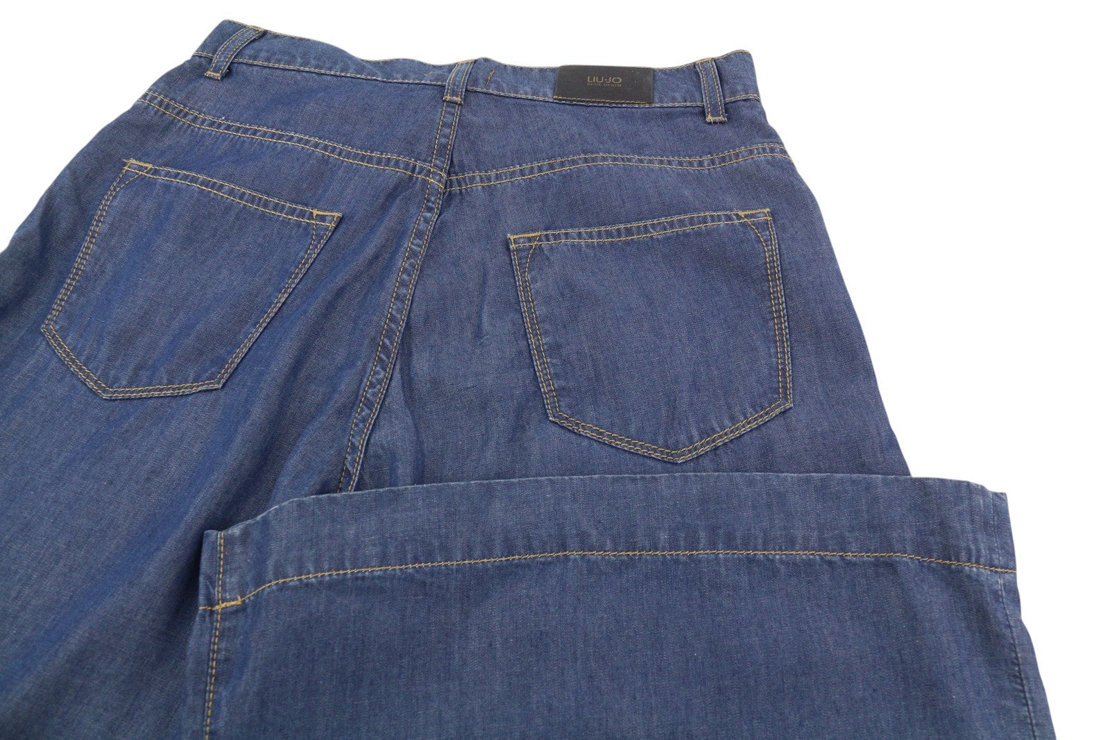 LIU JO Flare Women's Trousers W28 Blue High Waist Flared Denim Style