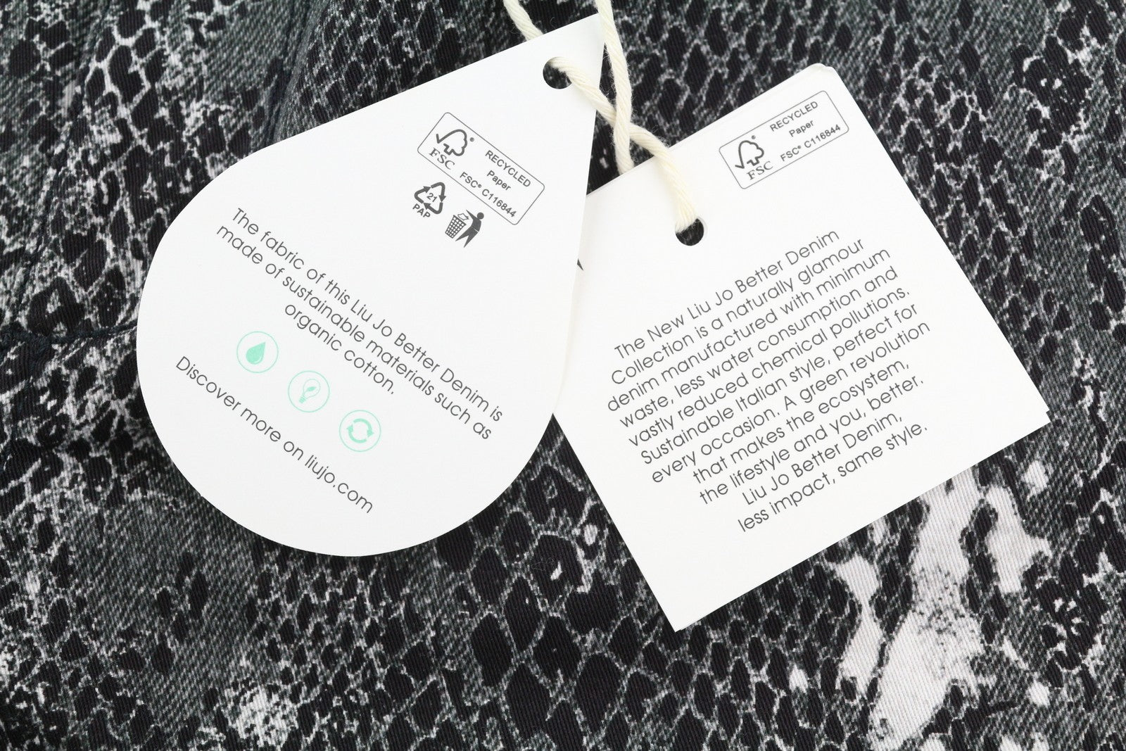 LIU JO Ideal Women's Trousers W28 Grey Skinny Fit Animal Print Ankle Zip