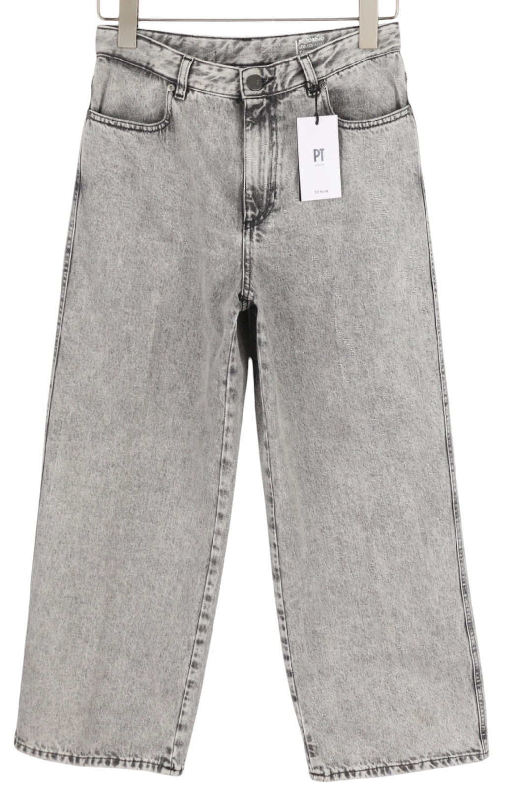 PT TORINO Tracy Women's Jeans W26 Grey Washed Straight Ankle Length