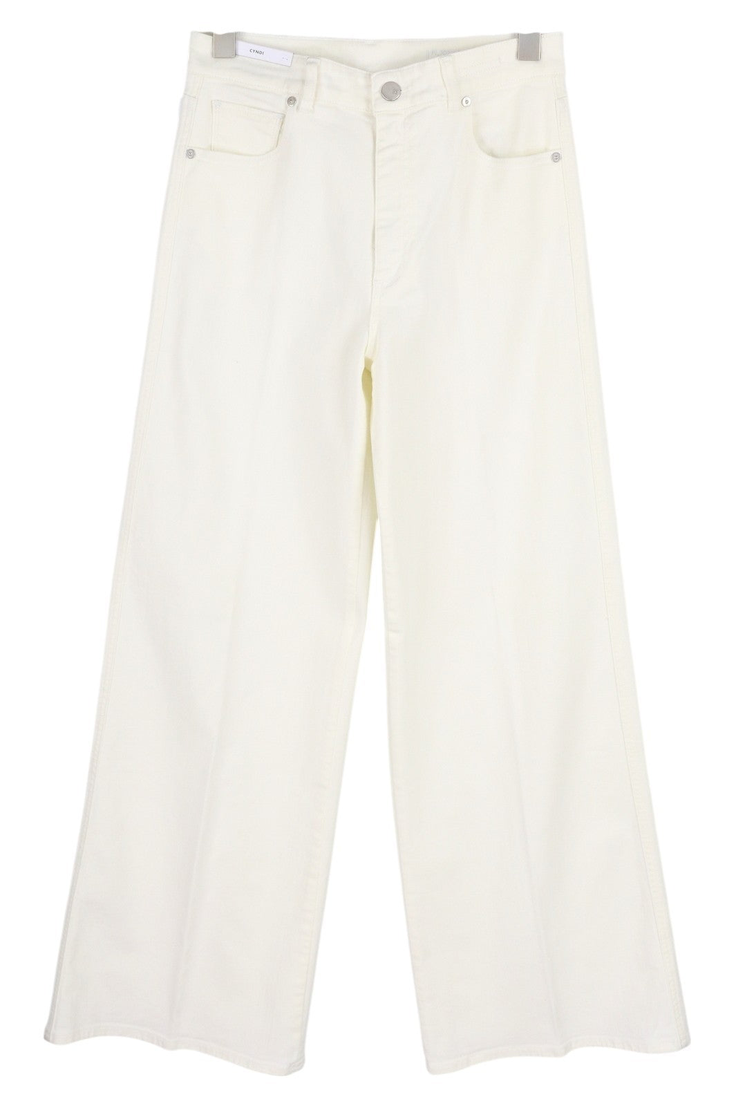 PT TORINO Cyndi Women's Jeans W28 White High Waist Flared Denim Logo