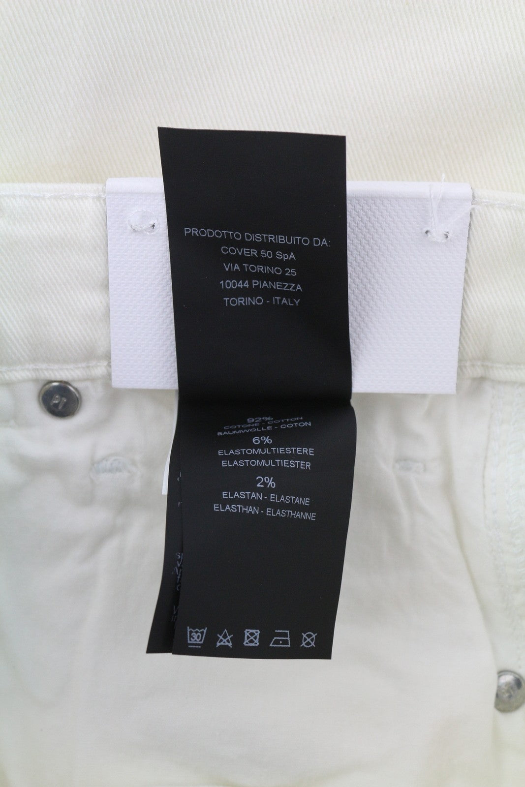 PT TORINO Cyndi Women's Jeans W28 White High Waist Flared Denim Logo