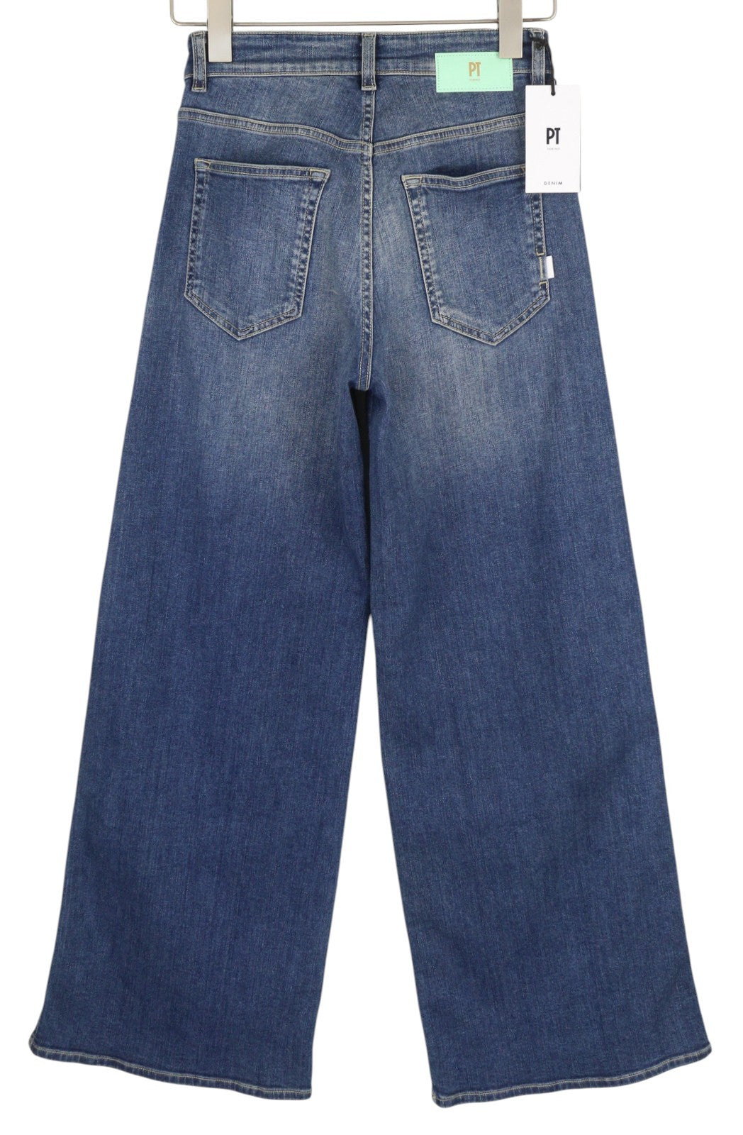 PT TORINO Cyndi Women's Jeans W26 Blue Embroidered High Waist Flare