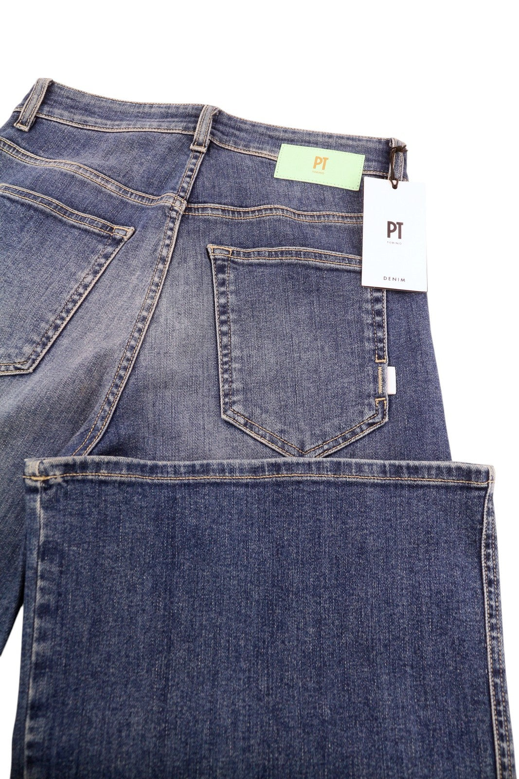 PT TORINO Cyndi Women's Jeans W26 Blue Embroidered Flared High Waist