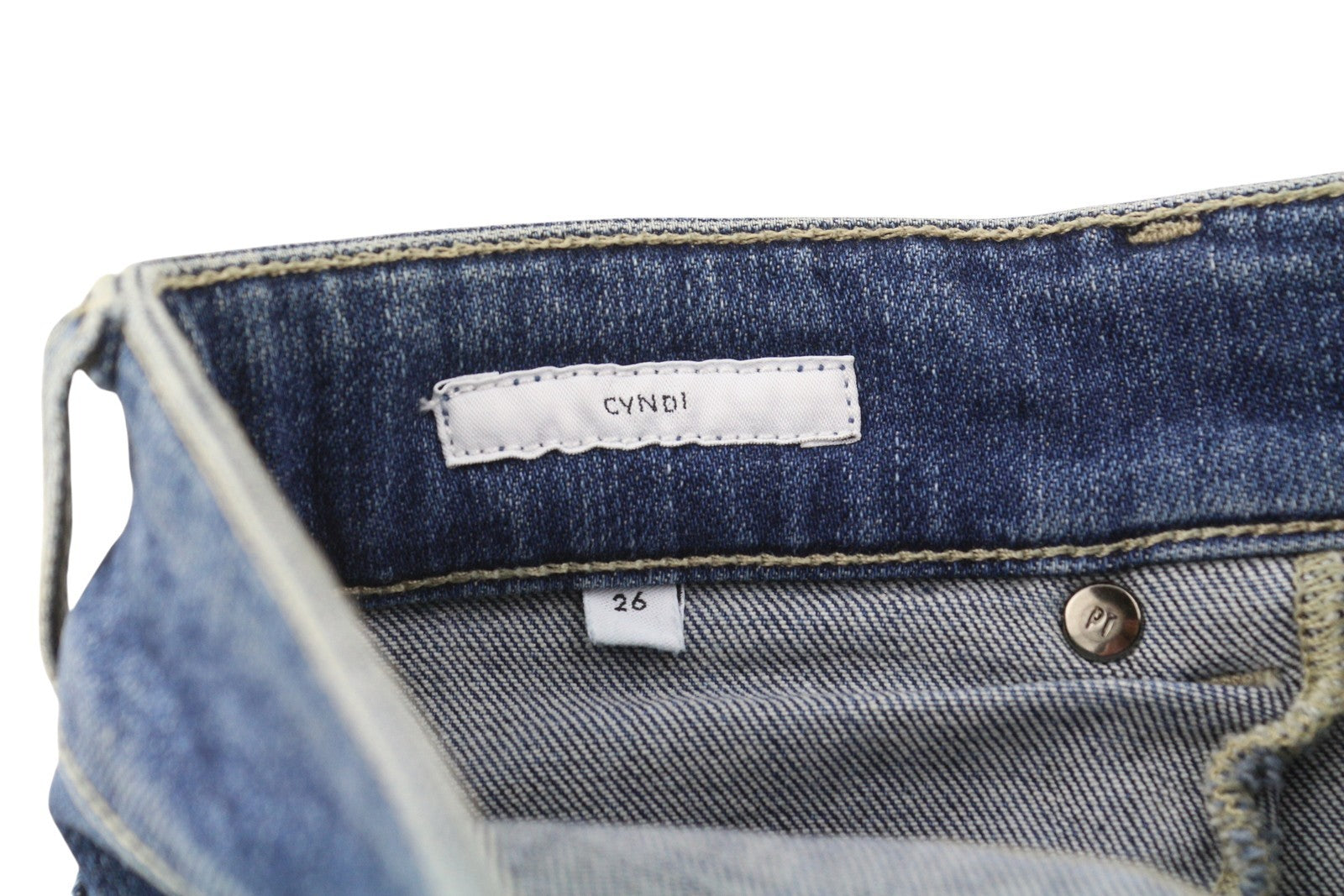 PT TORINO Cyndi Women's Jeans W26 Blue Embroidered Flared High Waist