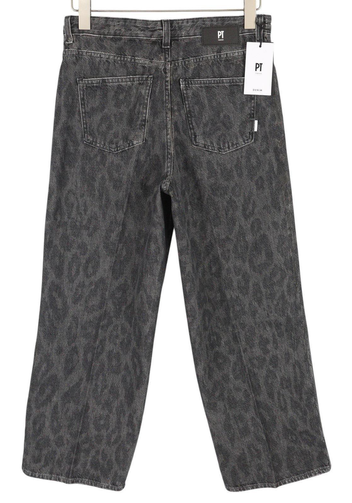 PT TORINO Tracy Women's Jeans W29 Grey Straight Washed Cropped Fit