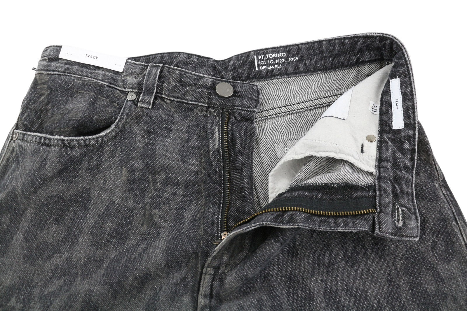 PT TORINO Tracy Women's Jeans W29 Grey Straight Washed Cropped Fit