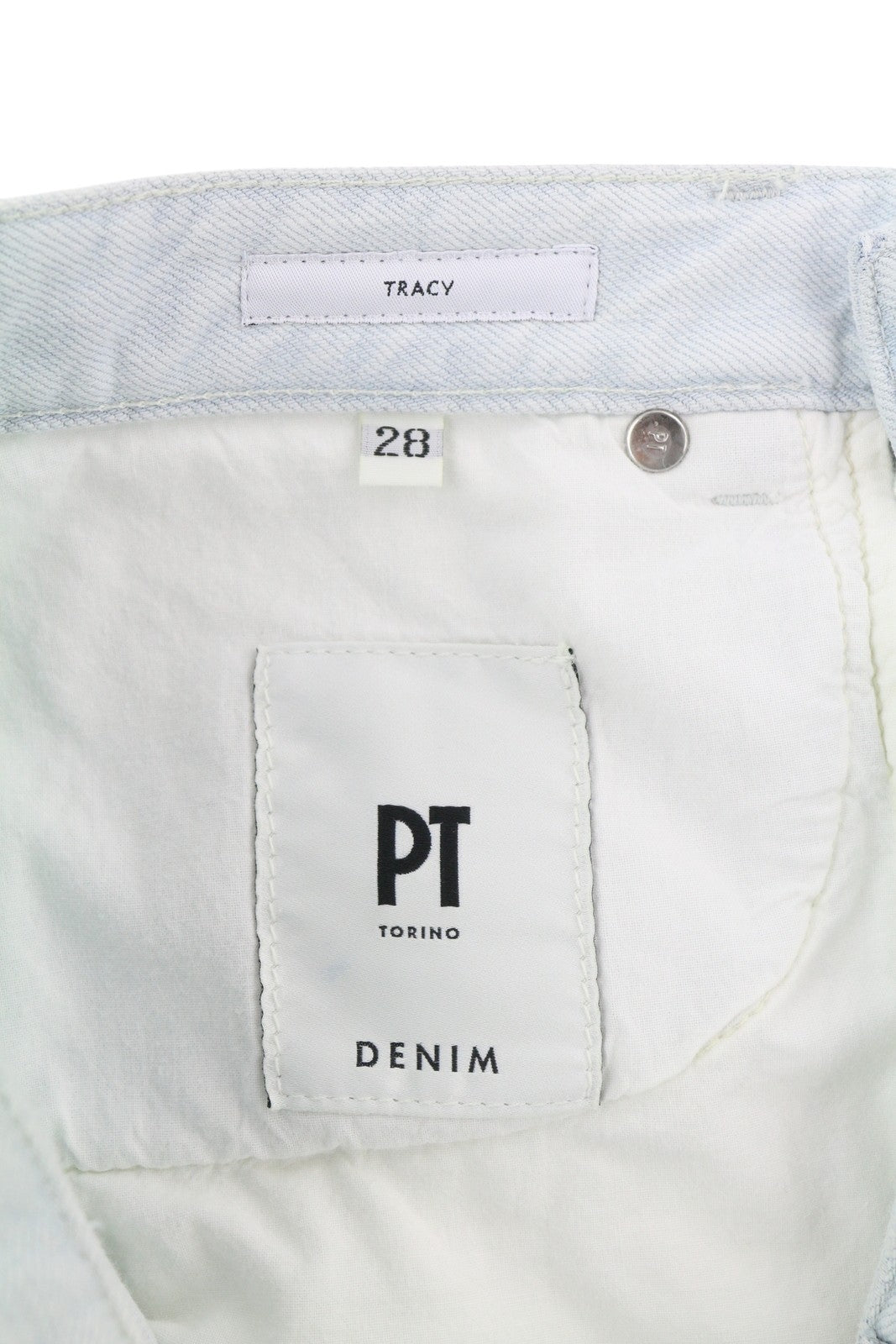 PT TORINO Tracy Women's Jeans W28 Blue Straight Zip Fly Cropped Denim