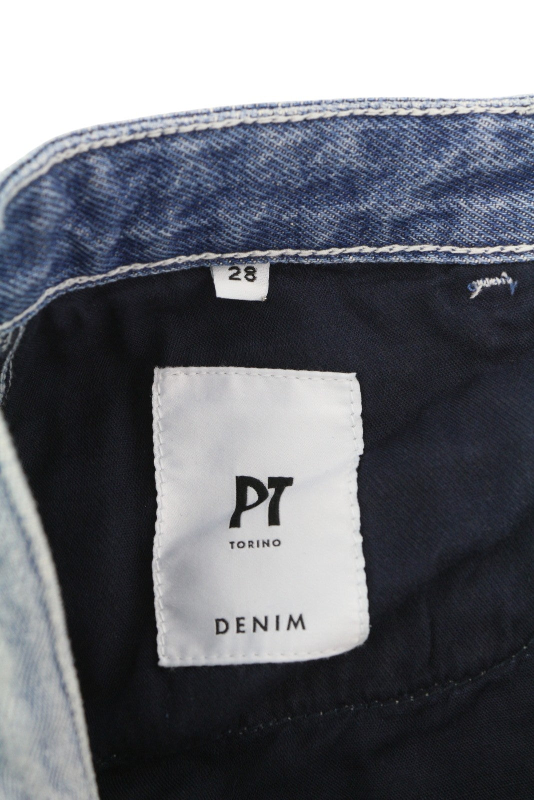 PT TORINO Women's Jeans W28 Blue Washed Wide Leg Raw Hem Ankle Zip