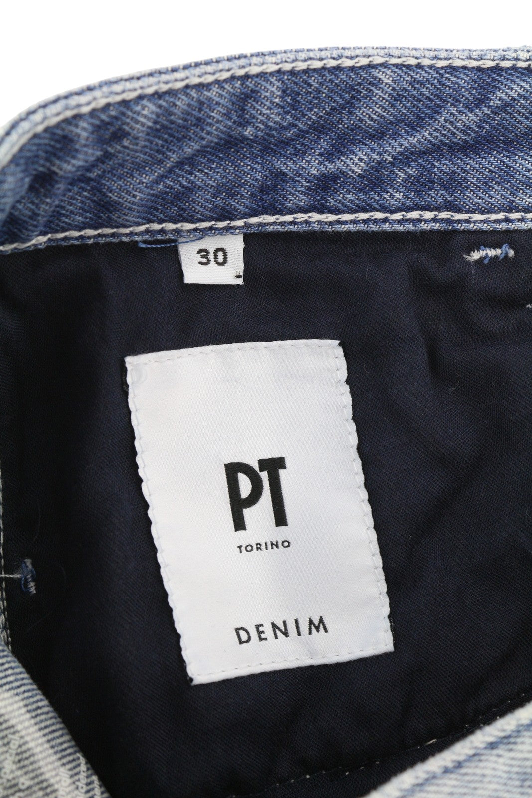 PT TORINO Women's Jeans W30 Blue Wide Leg Raw Hem Washed Denim Zip