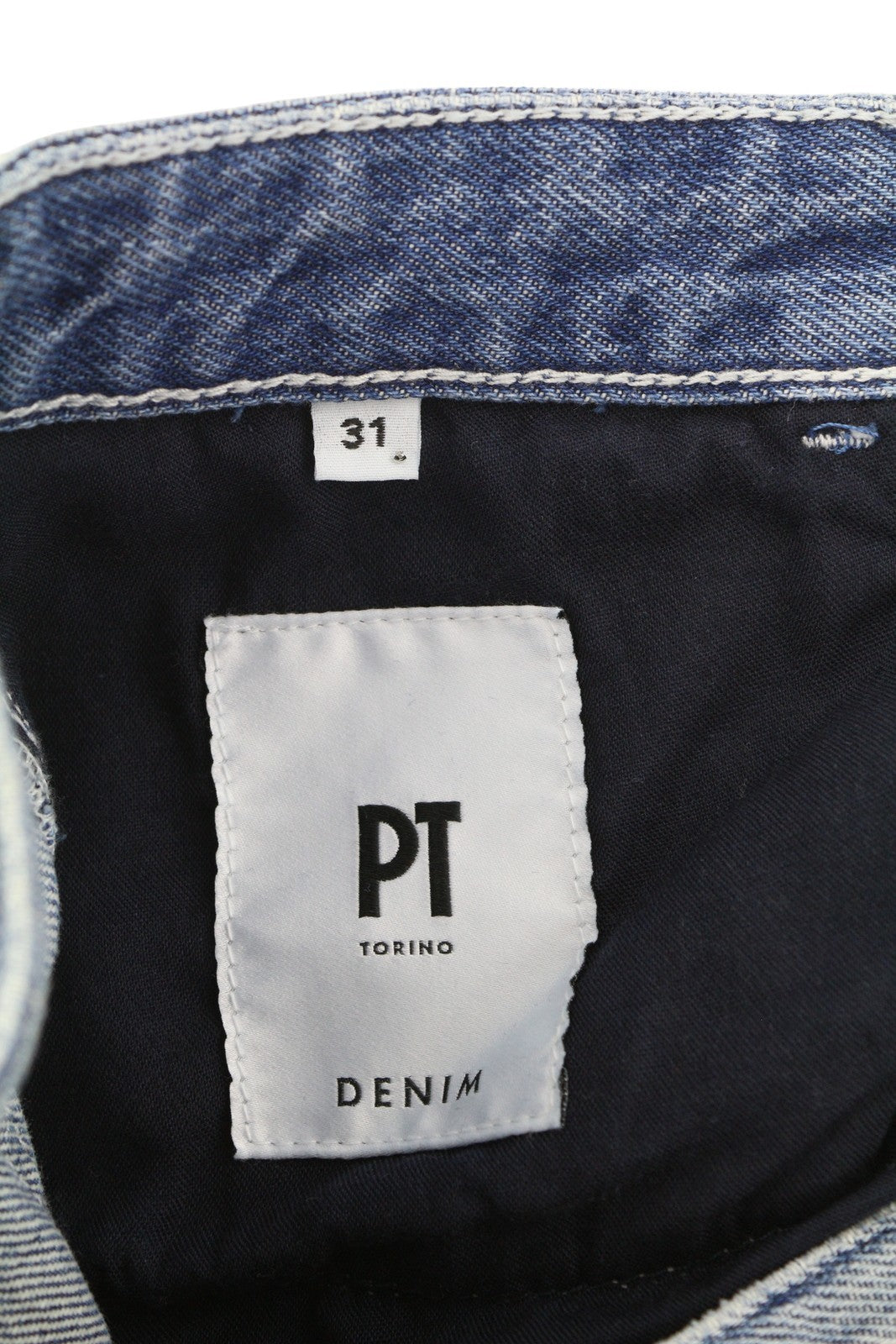 PT TORINO Women's Jeans W31 Blue Denim Washed Wide Leg Raw Hem Zip