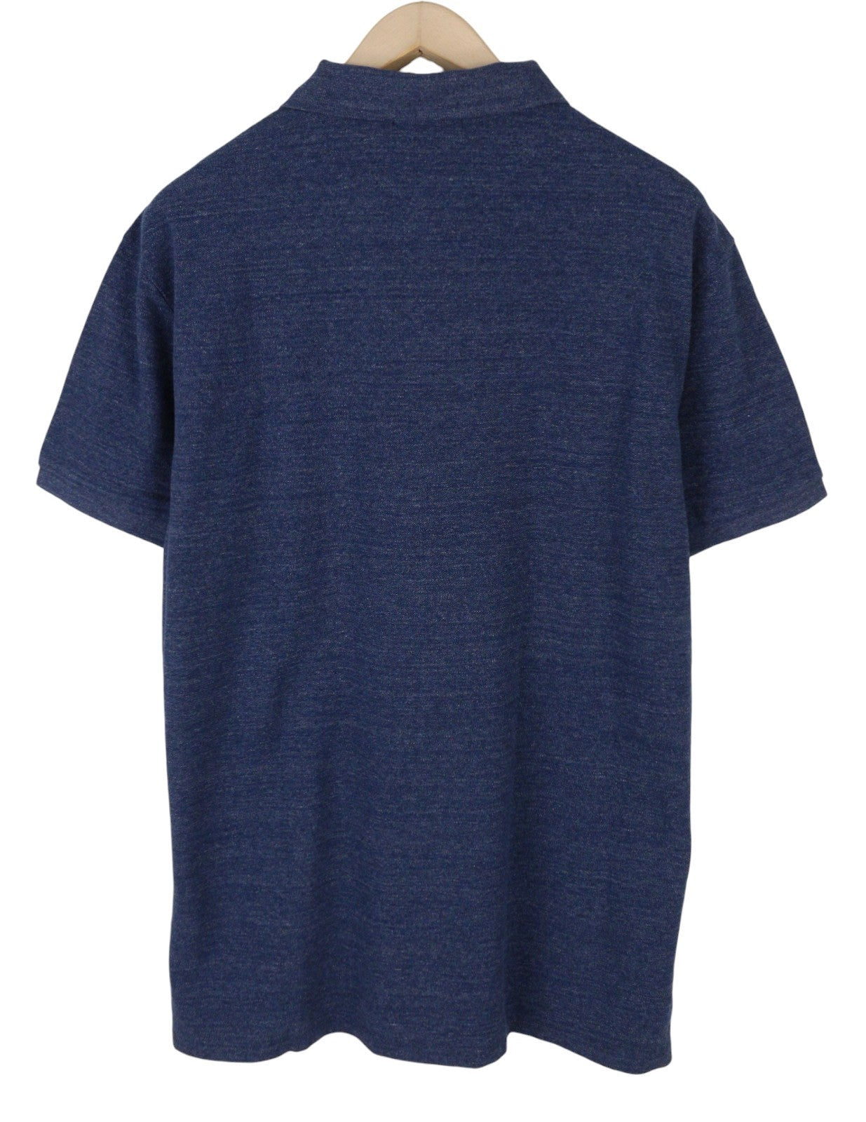 RALPH LAUREN Slim Fit Men Polos 2XL Melange Blue Embroidered Logo Short Sleeved