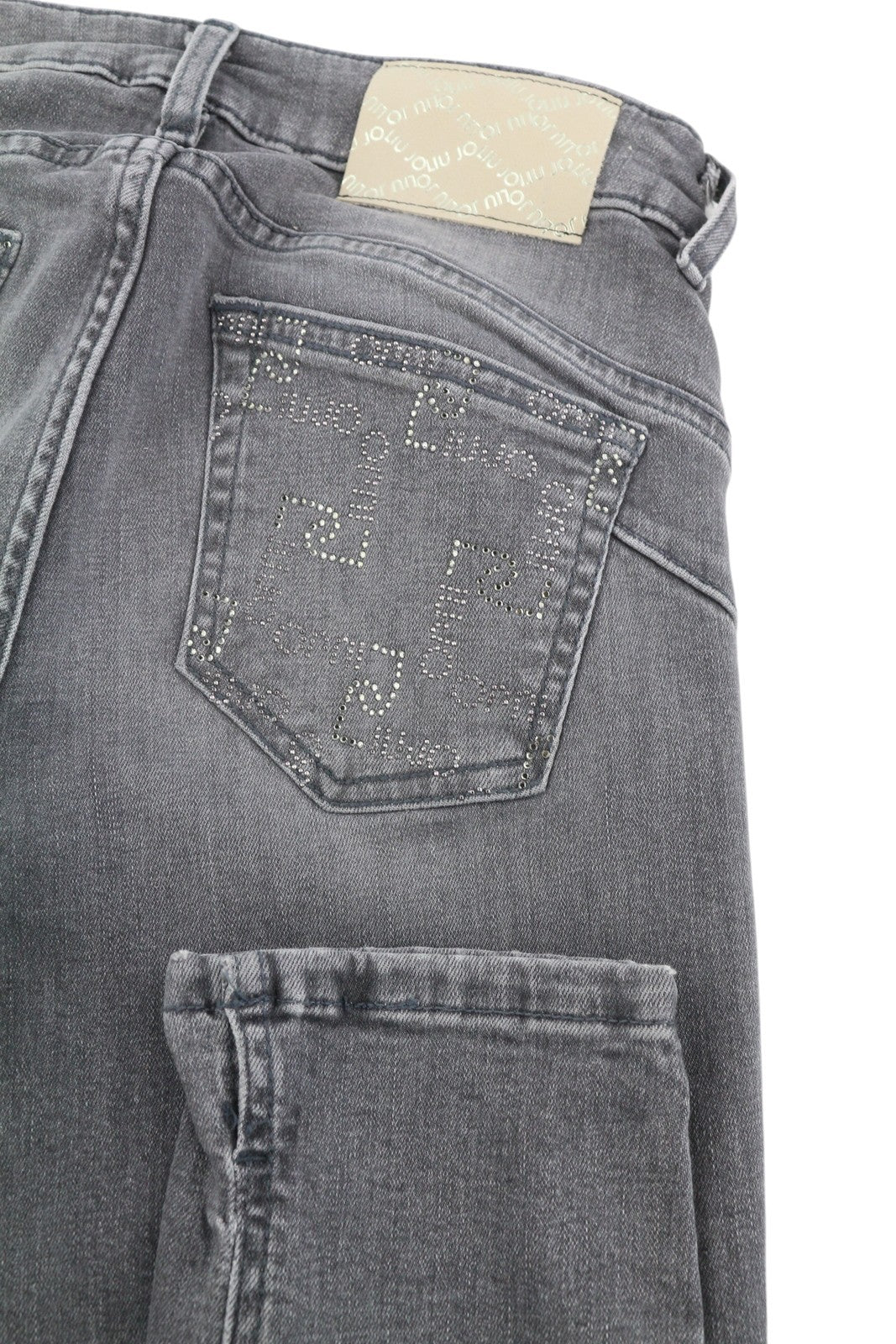 LIU JO Women's Jeans W28 Grey Skinny Fit High Waist Washed Ankle