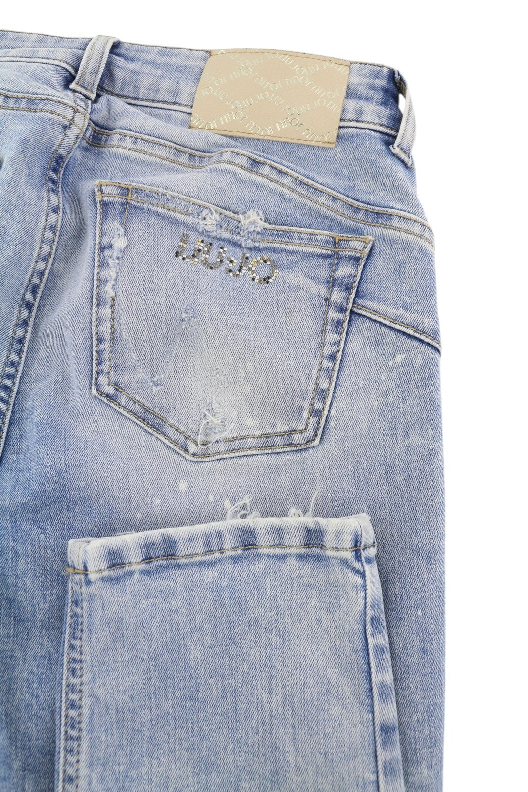 LIU JO Ideal Women's Jeans W28 Blue Washed Ripped Skinny Stretch Fit