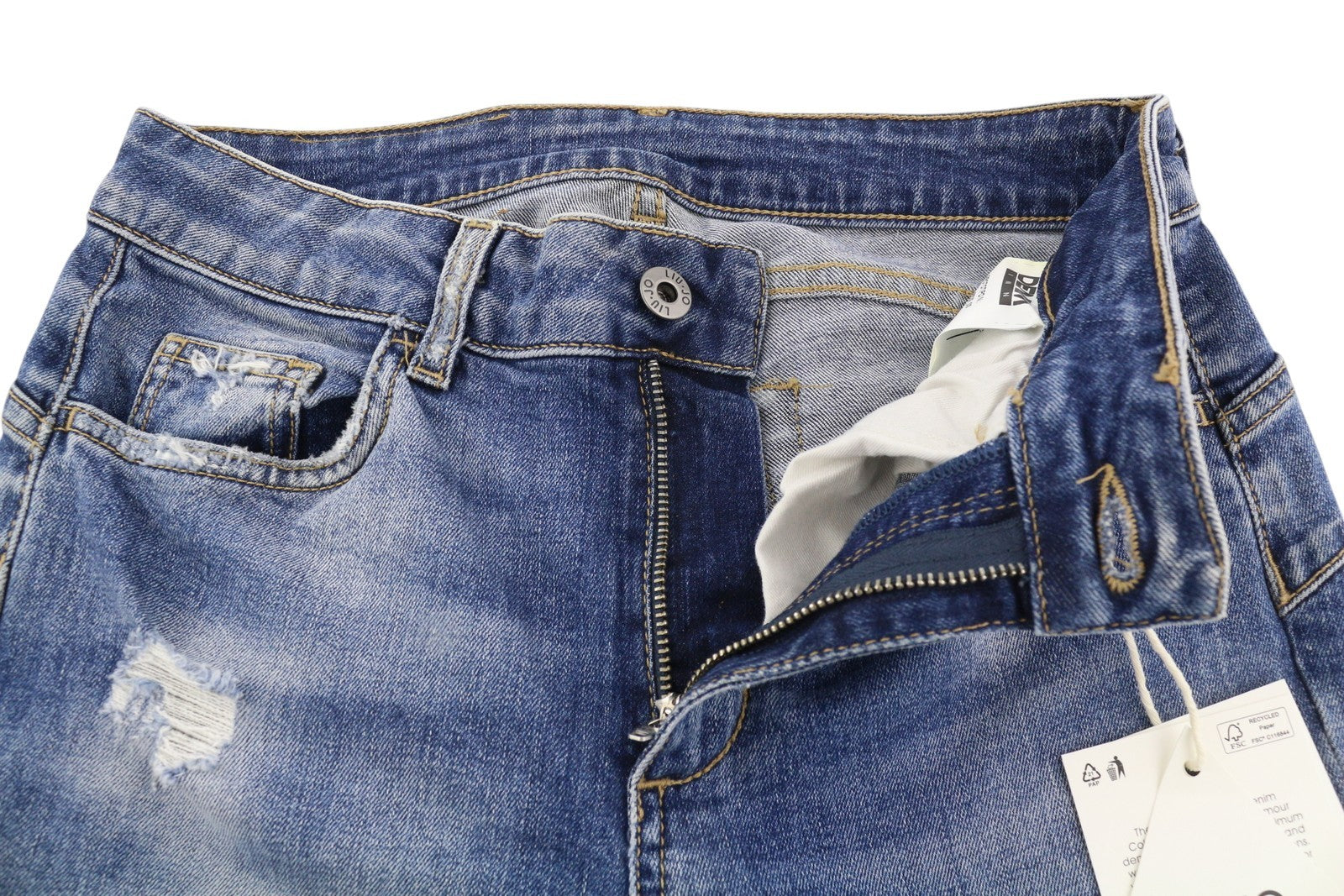 LIU JO Ideal Women's Jeans W28 Blue Rhinestone Distressed Skinny Fit