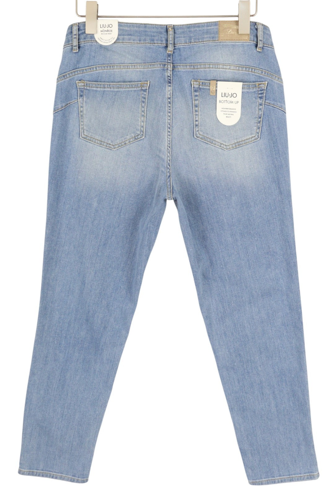 LIU JO Monroe Women's Jeans W33 L28 Blue Washed Skinny Stretch Bottom Up