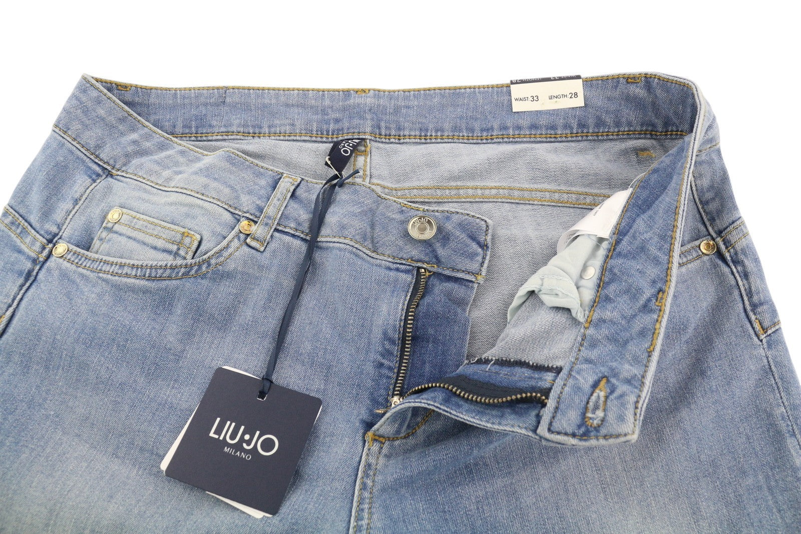 LIU JO Monroe Women's Jeans W33 L28 Blue Washed Skinny Stretch Bottom Up