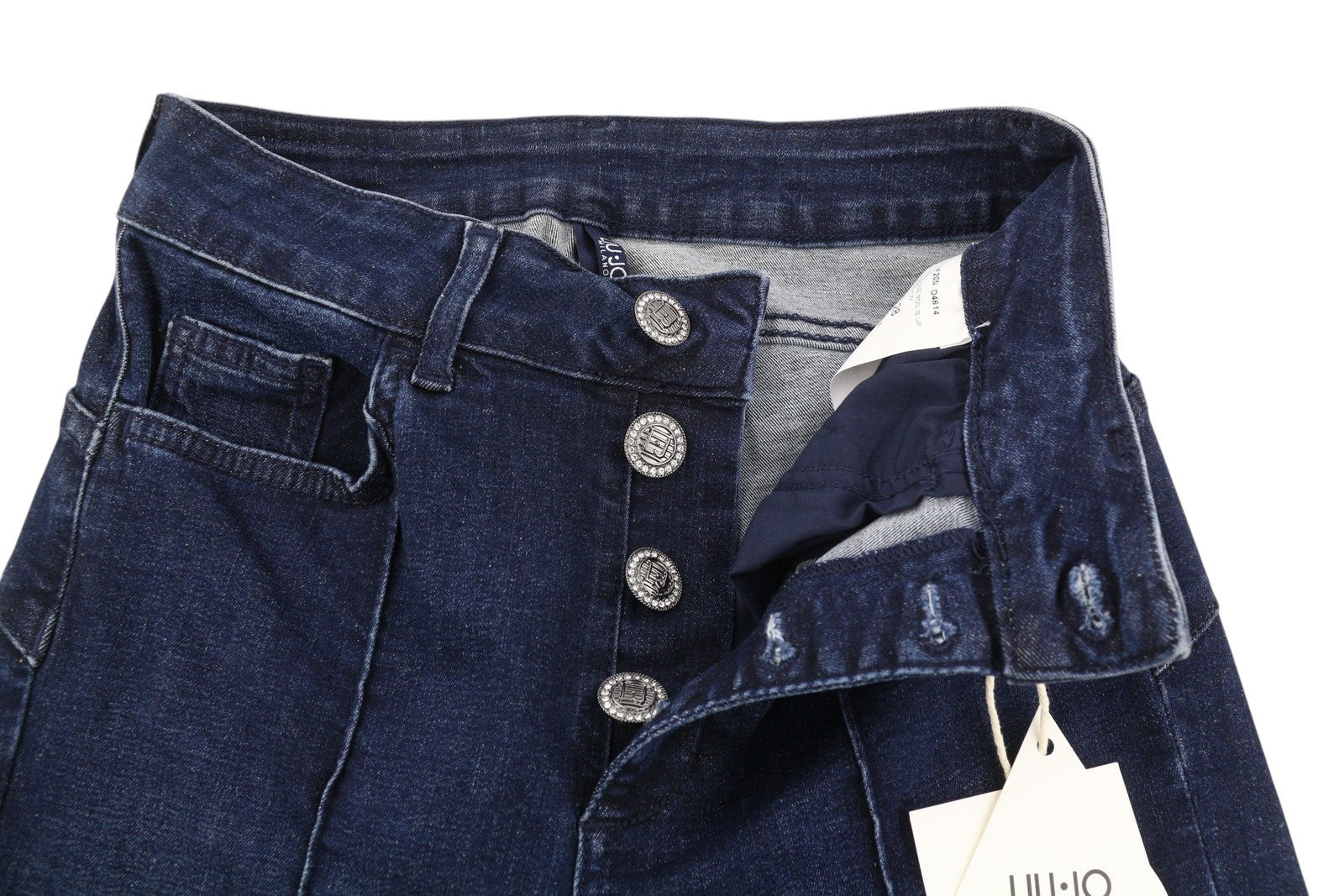 LIU JO Monroe Women's Jeans W28 Blue Washed Straight High Waist Ankle