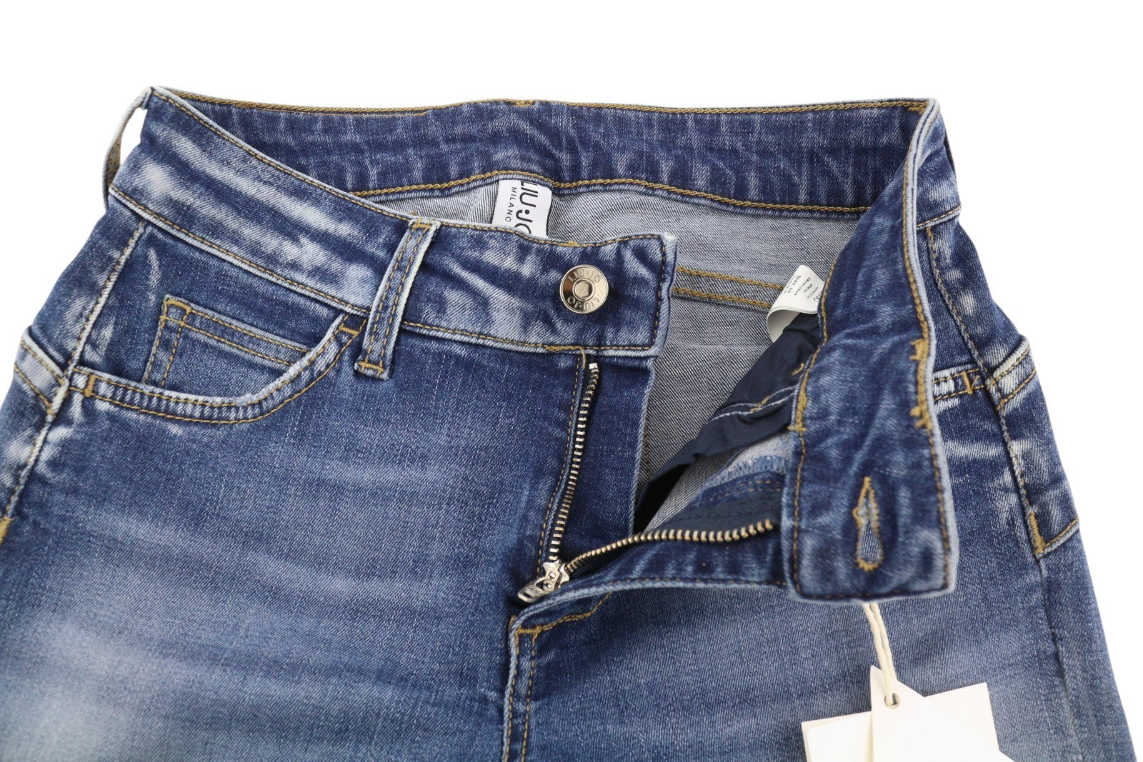 LIU JO Women's Jeans W26 Blue Washed Skinny High Waist Ankle Fit