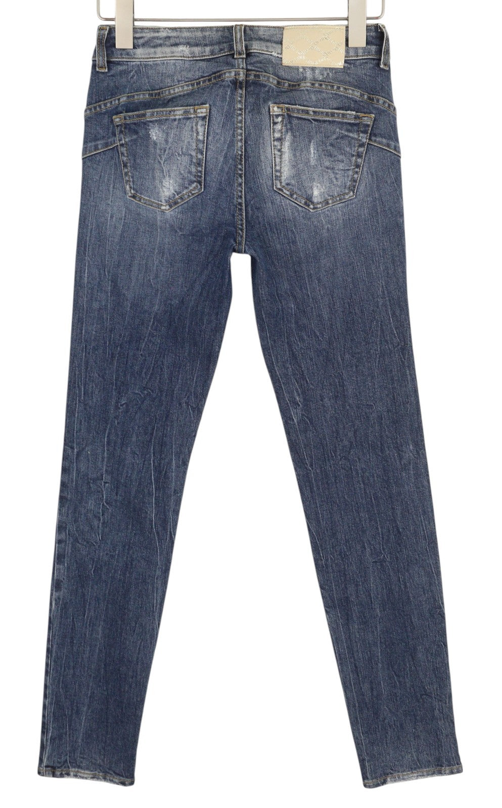 LIU JO Magnetic Women's Jeans W28 Blue Ripped Skinny Rhinestone Detail