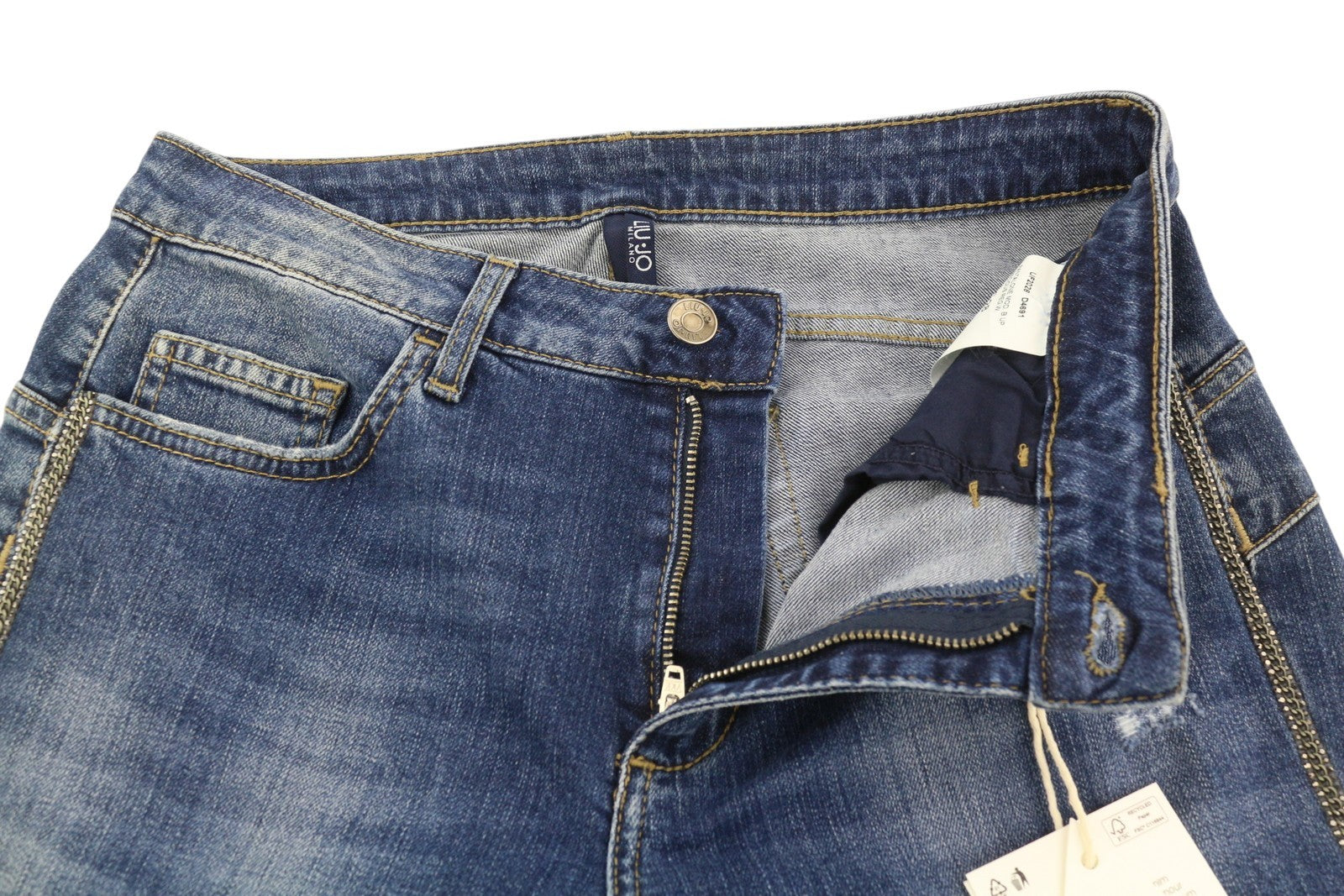 LIU JO Precious Women's Jeans W28 Blue Skinny Fit Ripped Distressed